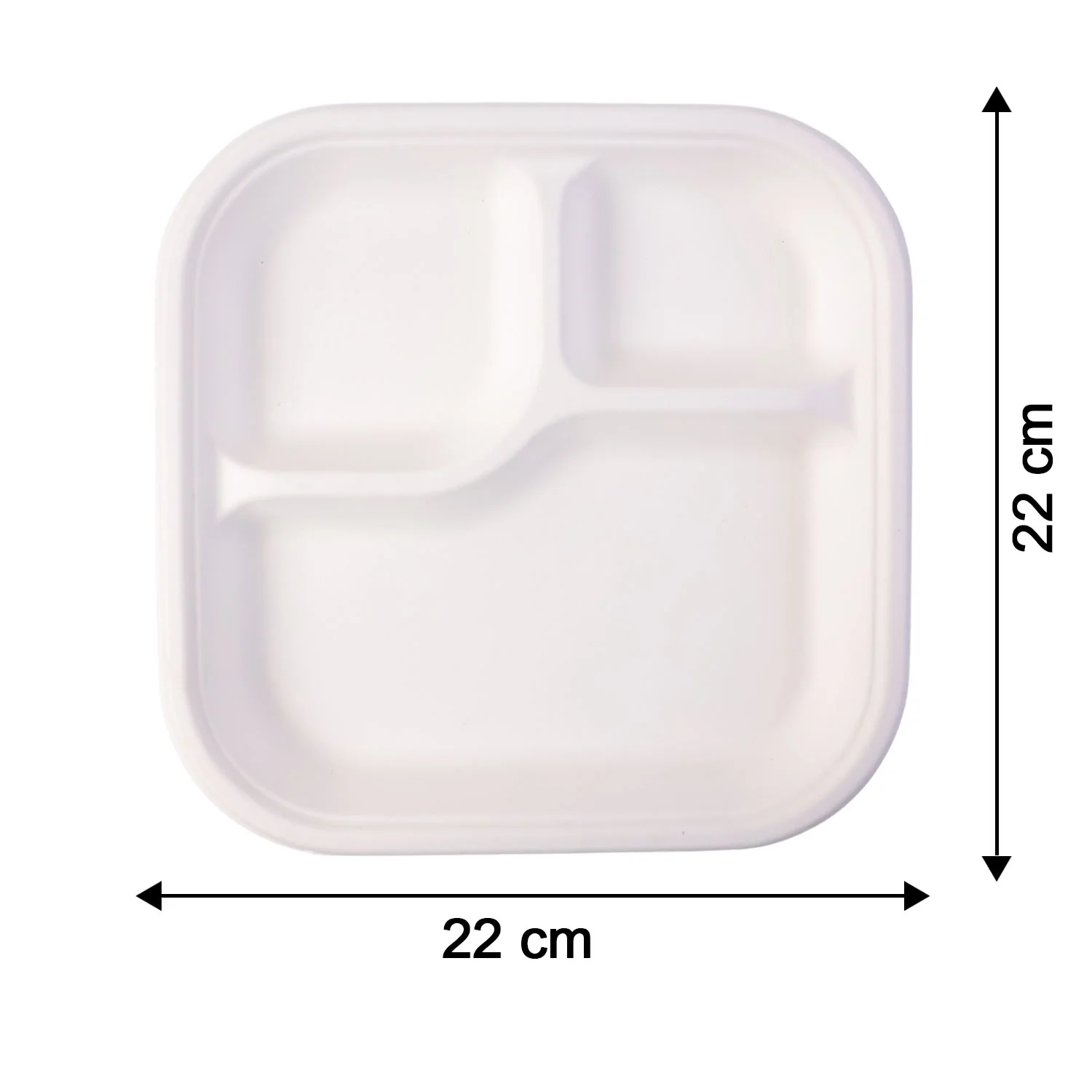 Compostable Bagasse 3-Compartment Meal Plate – Eco-Friendly & Sturdy - Image 6