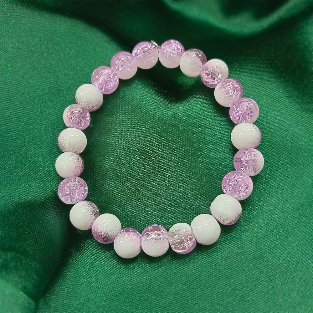 Crystal Crackle Glass Beads Bracelet – Elegant Sparkle & Comfort - Image 3
