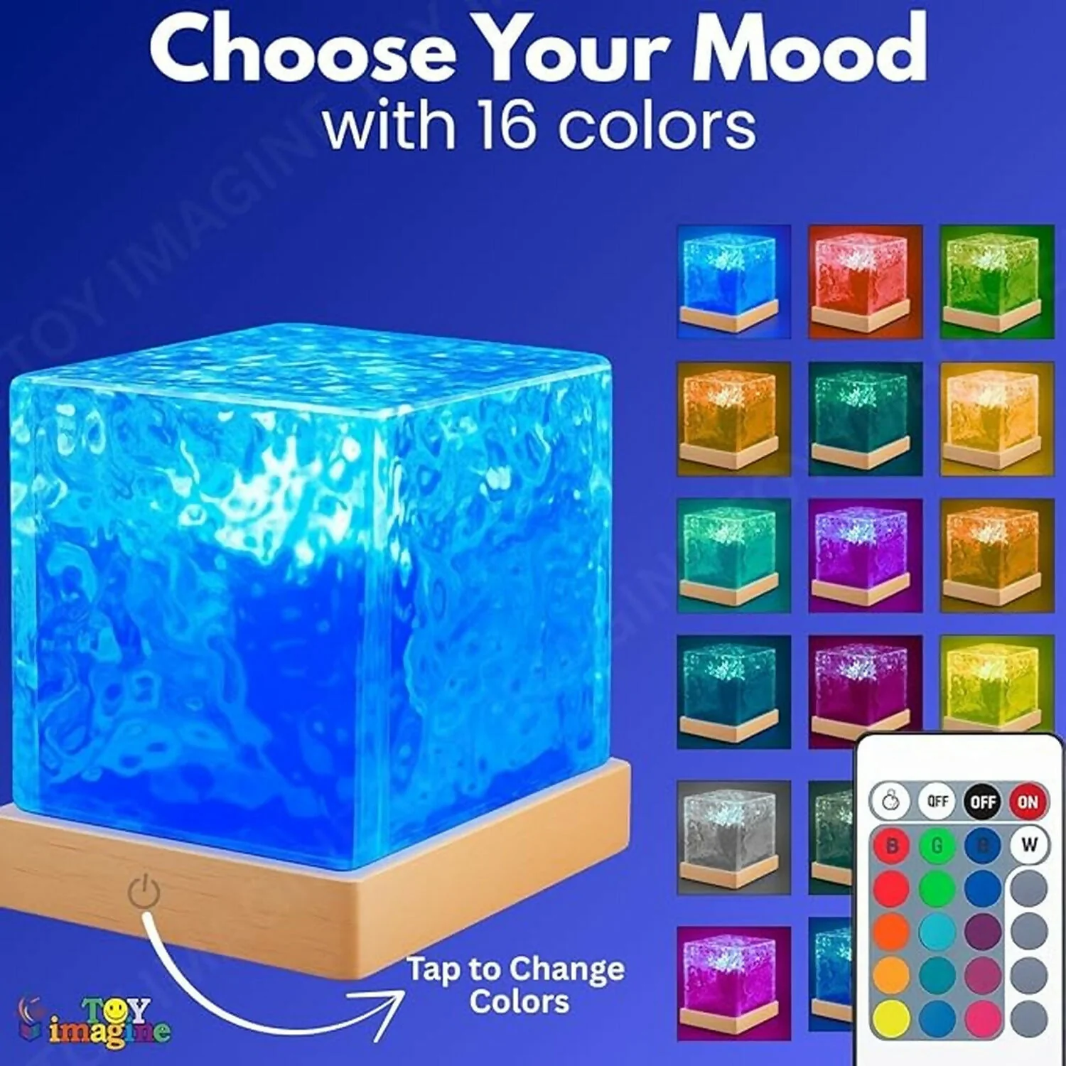 Crystal Ice Cube LED Night Lamp – Ambient Touch Control Light - Image 4