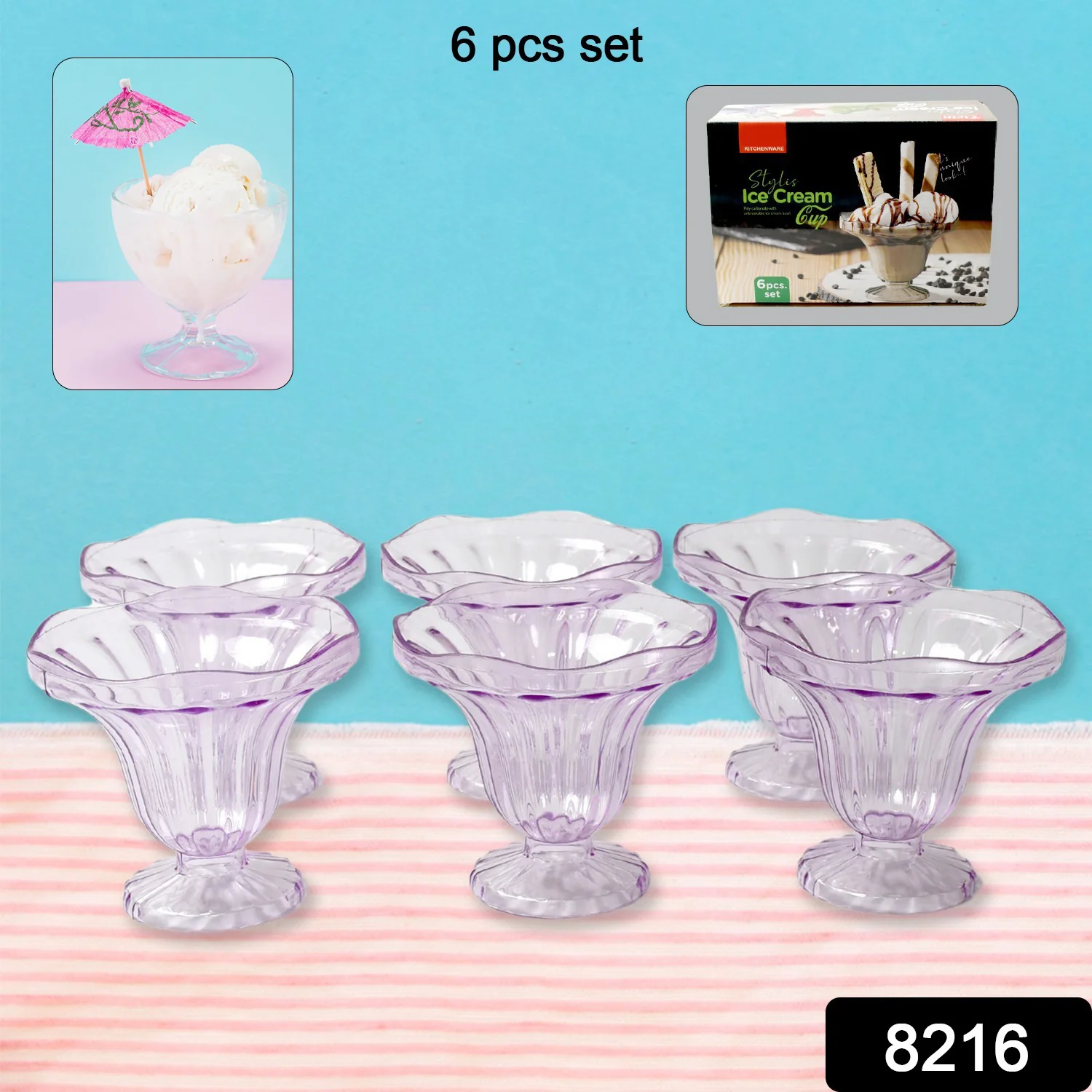 Plastic Ice Cream Bowls – Tulip Design, Set of 6 | Serve Stellar - Image 7