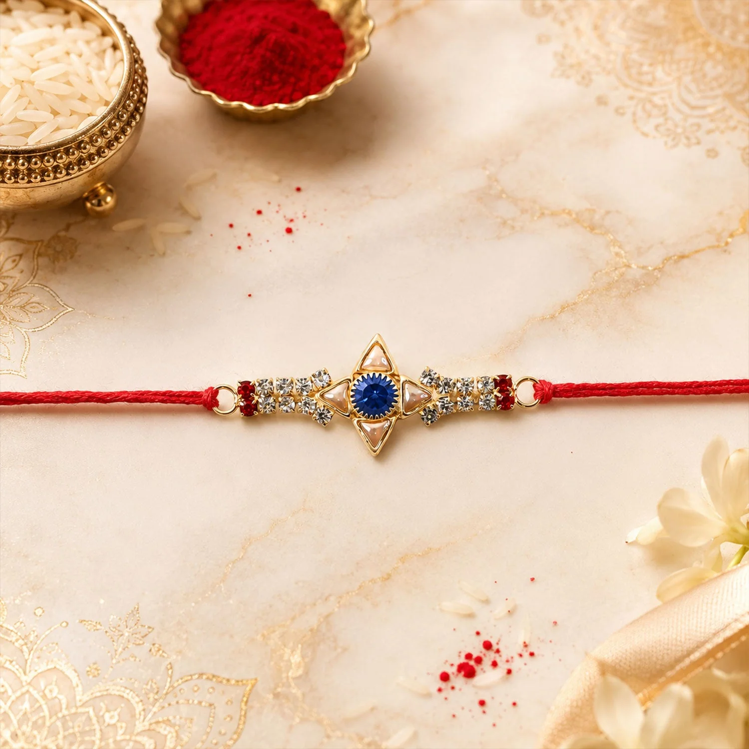 Crystal Star Stone Rakhi – Stylish & Lightweight for Brothers - Image 3