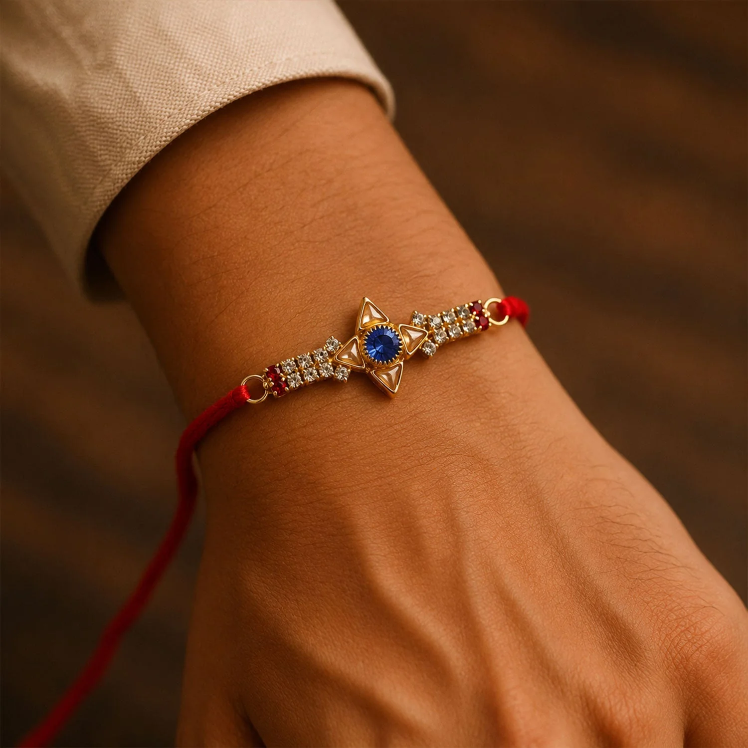 Crystal Star Stone Rakhi – Stylish & Lightweight for Brothers - Image 4