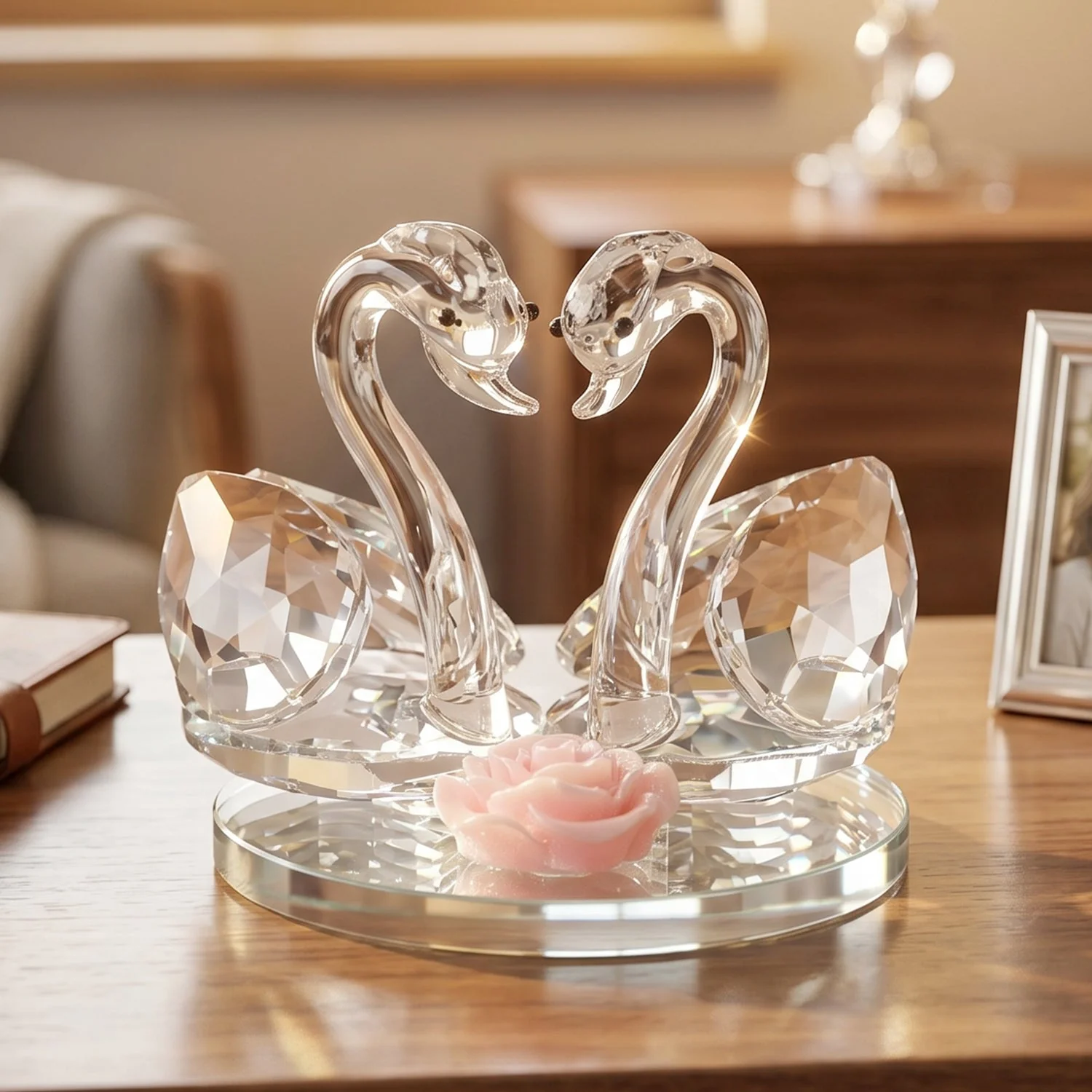 Crystal Swan Pair Showpiece – Elegant Decorative Gift for Love - Image 7