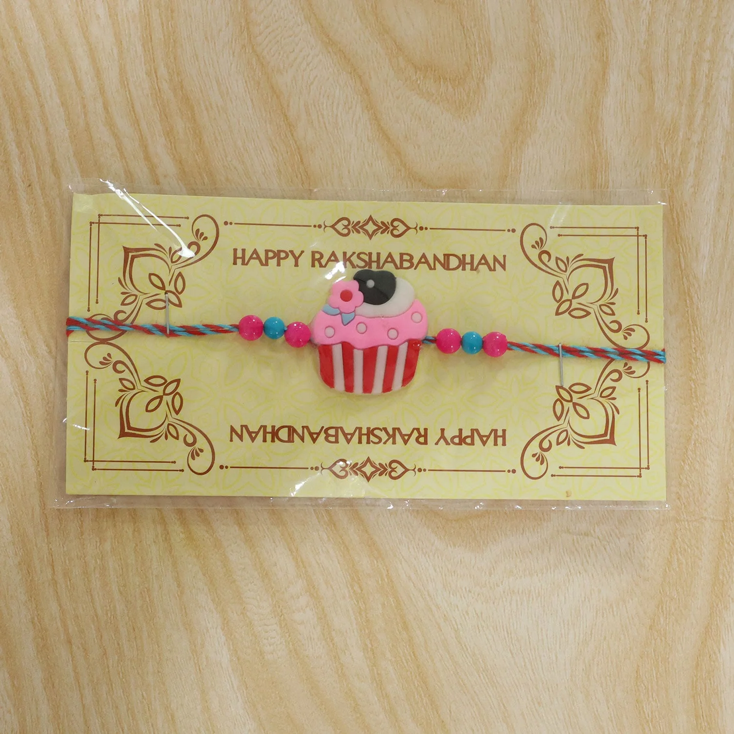 Cupcake Charm Kids Traditional Beaded Designer Rakhi for Brother - Image 6
