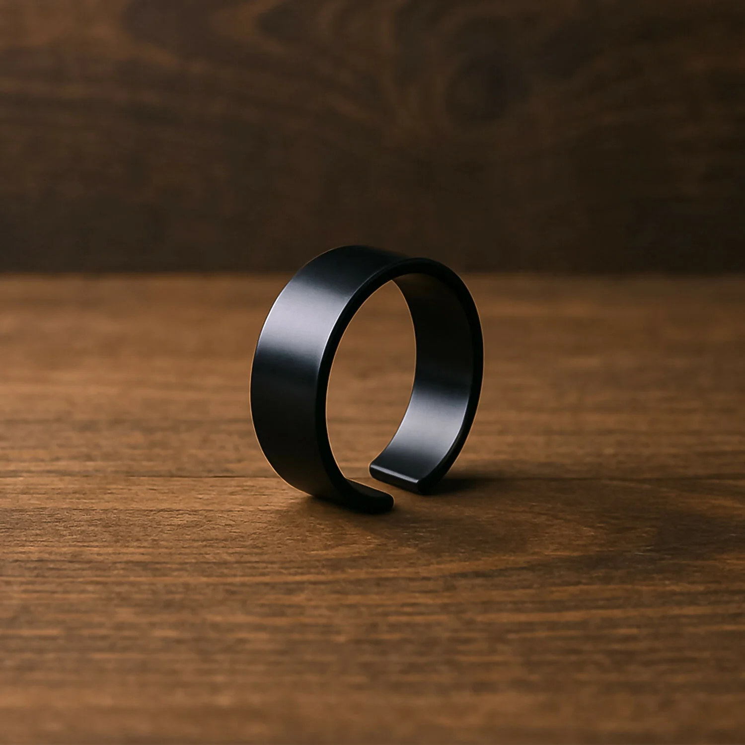 Custom Name Ring – Black Stainless Steel Adjustable Engraved Band - Image 4