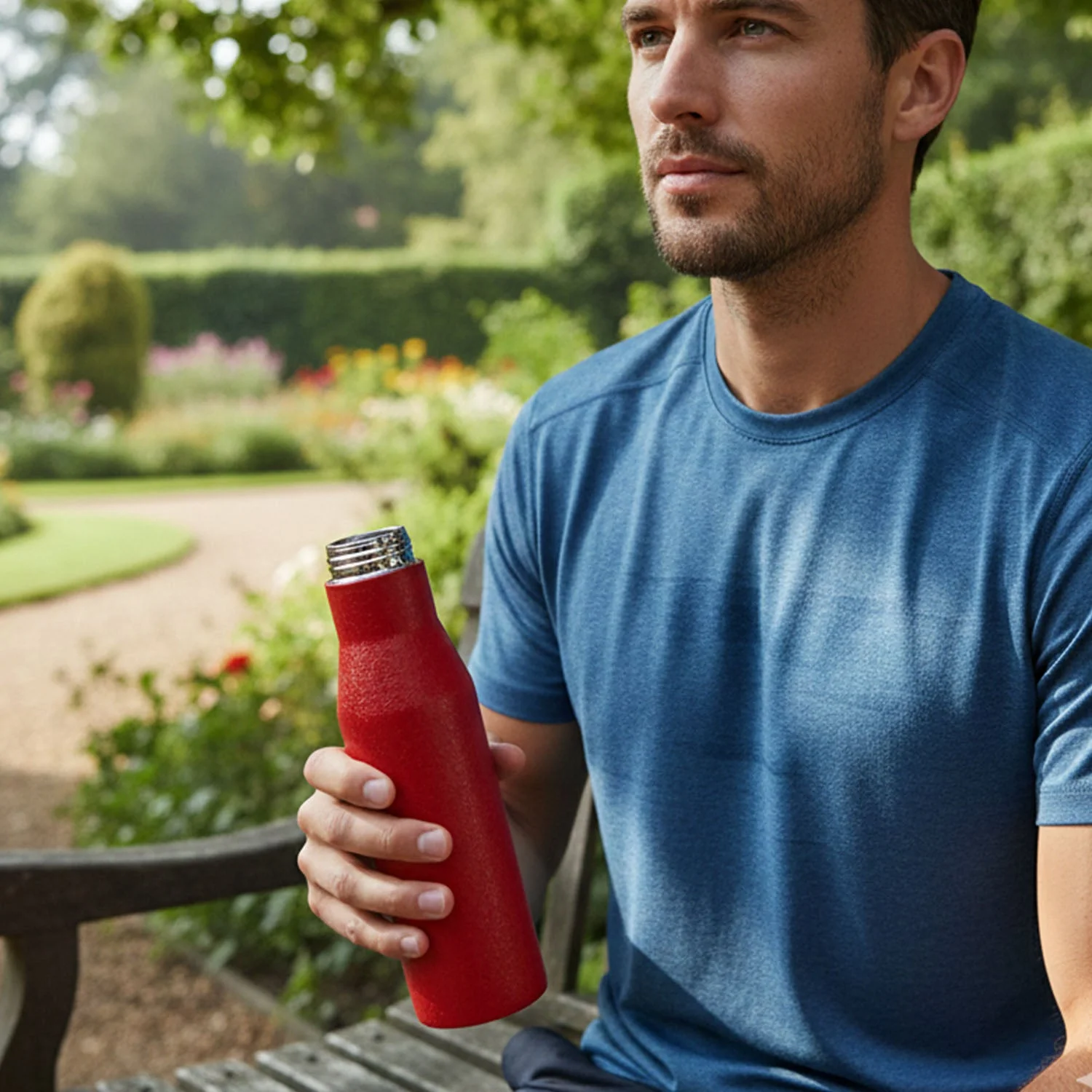 Stainless Steel Water Bottle – Insulated 1000 ml Red - Image 4