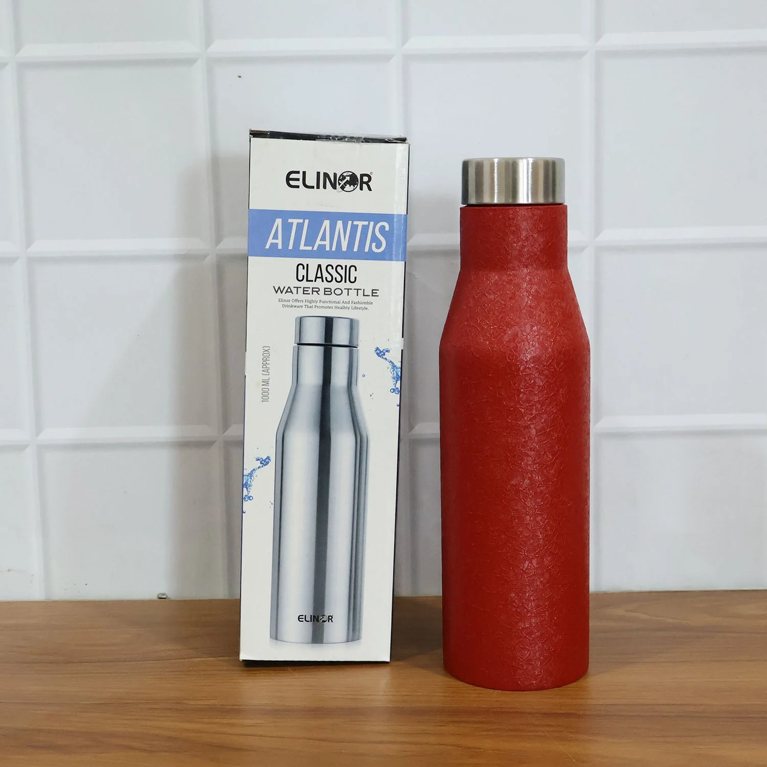 Stainless Steel Water Bottle – Insulated 1000 ml Red - Image 8