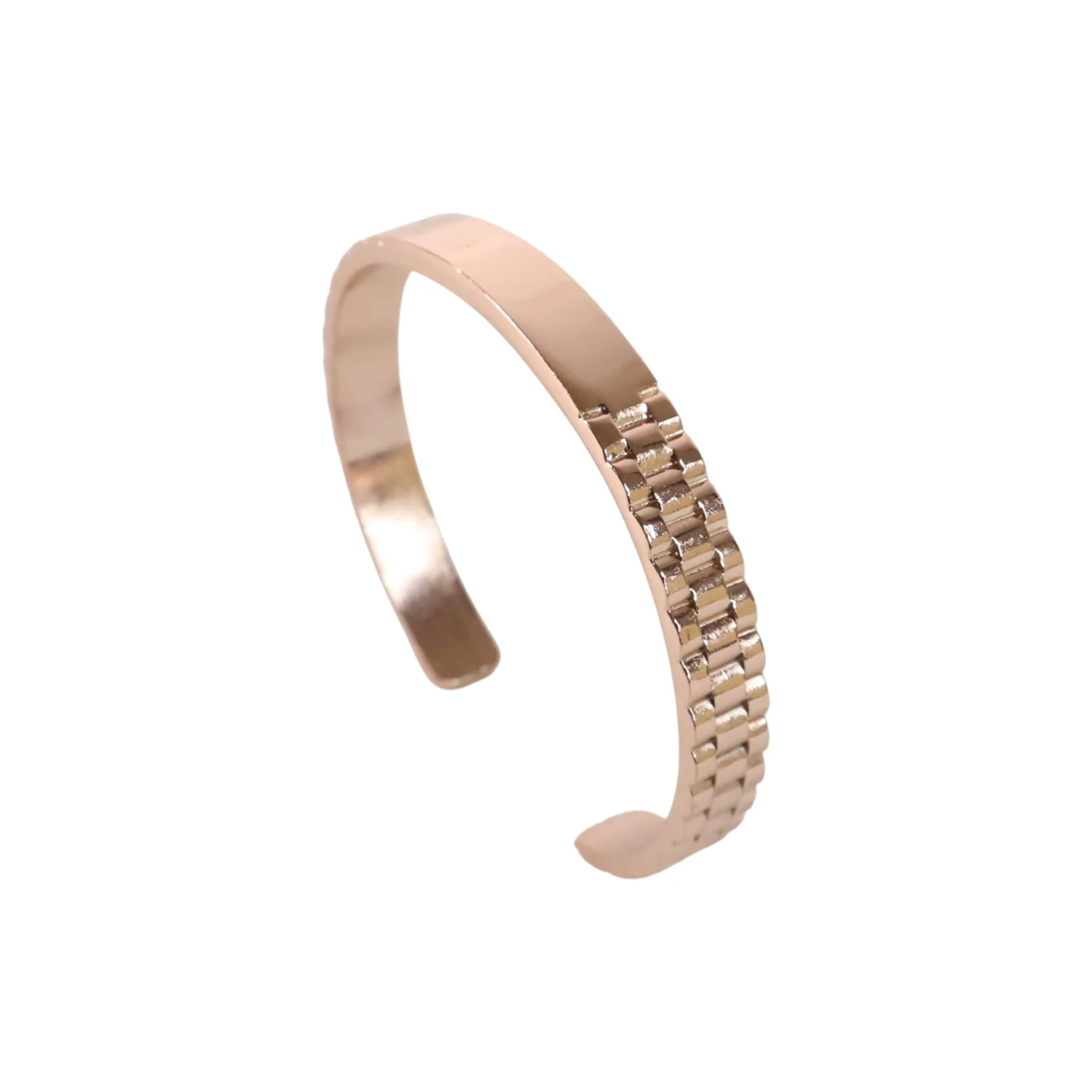 Rose Gold-Plated Personalized Bracelet – Custom Name Engraved Cuff - Image 4