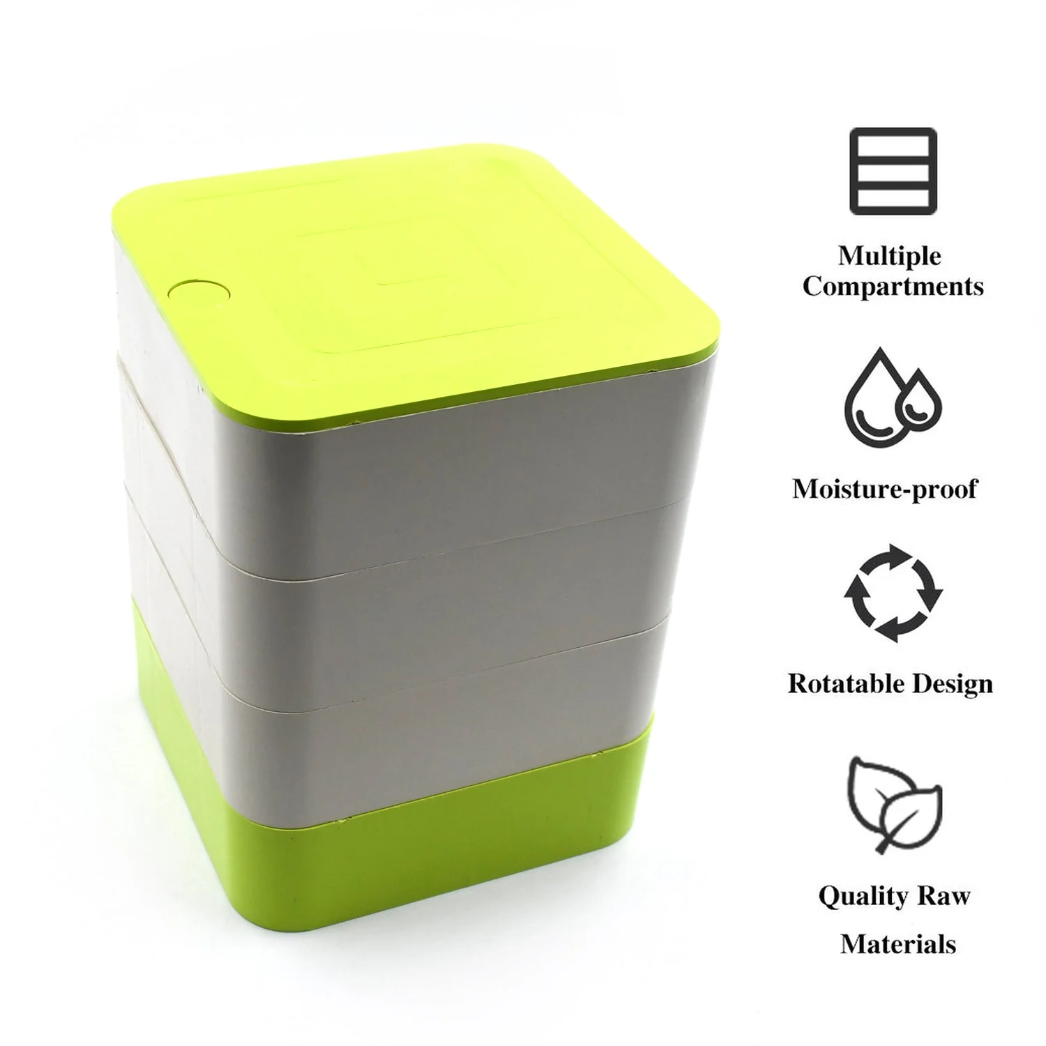4 Layer Rotating Jewelry Box – Compact Organizer with 360° Rotation - Image 6