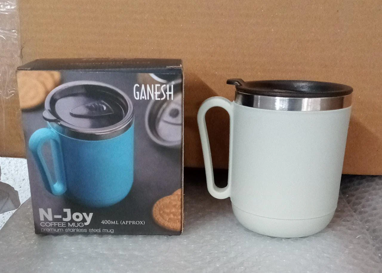 Ganesh Stainless Steel Coffee Mug – Heat Resistant 400ml - Image 10