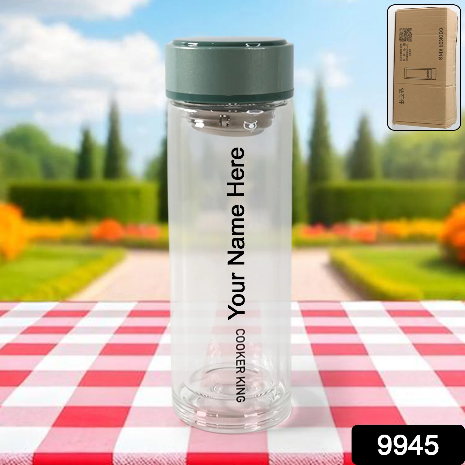 Double Wall Glass Infuser Tea Mug – Leakproof 280ml Travel Mug