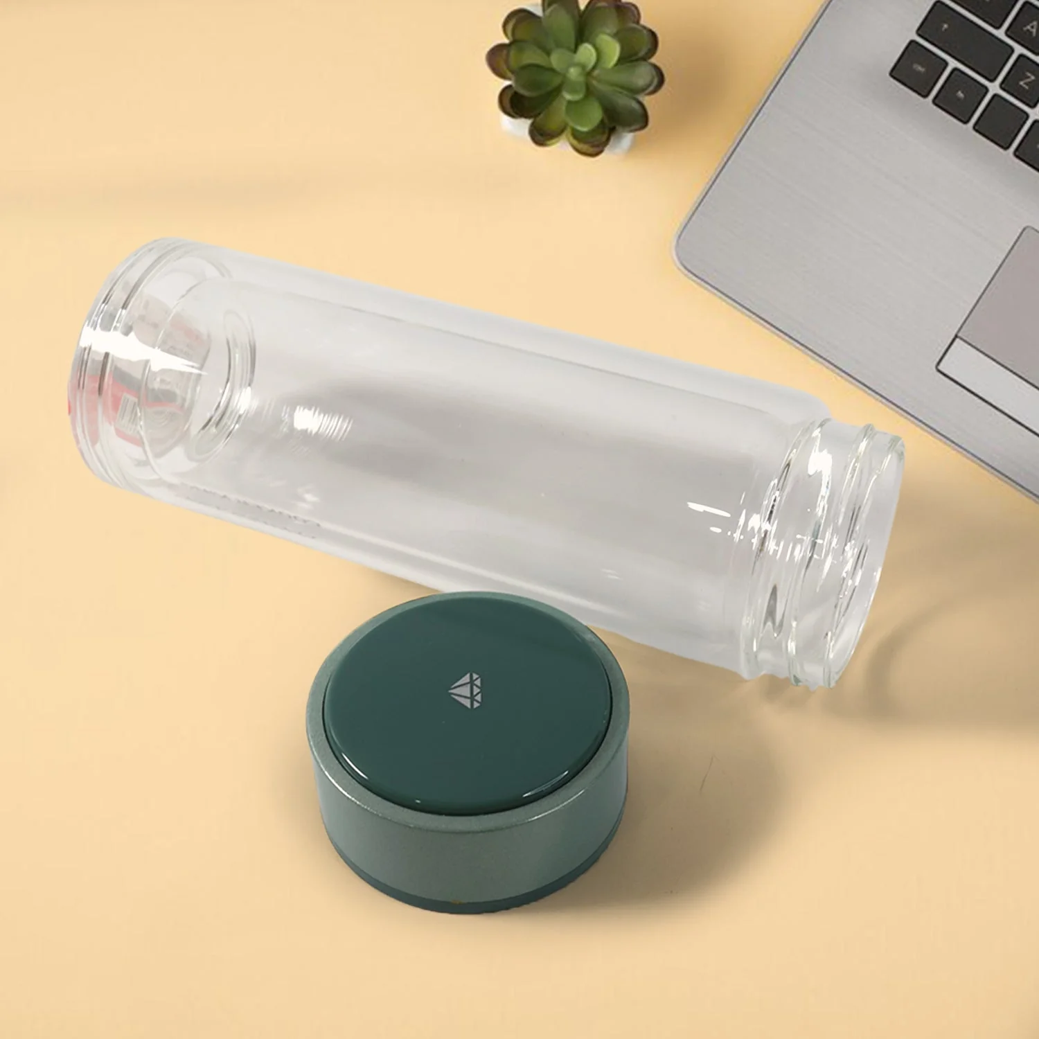 Double Wall Glass Infuser Tea Mug – Leakproof 280ml Travel Mug - Image 4