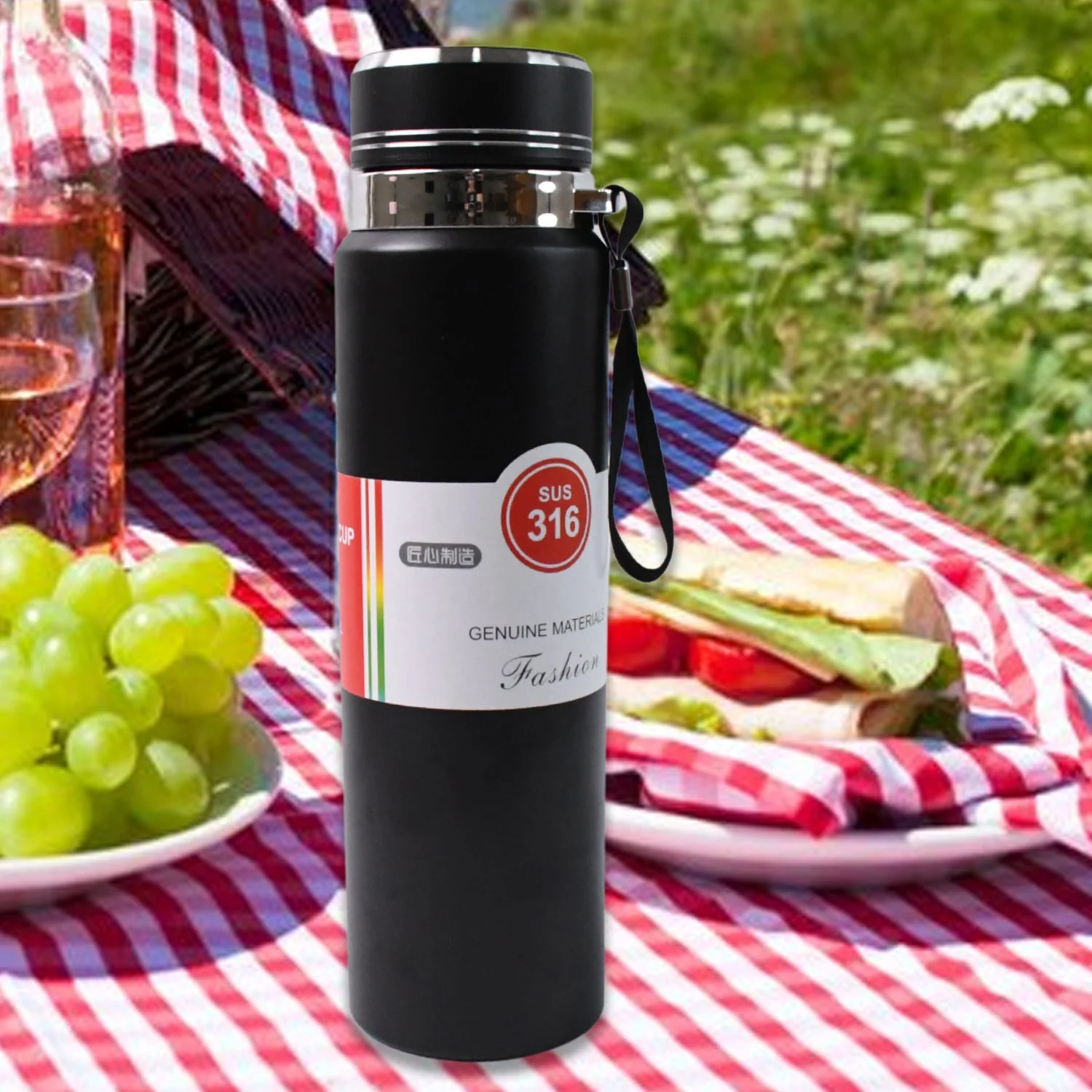 Stainless Steel Insulated Water Bottle – 1000 ML Leak-Proof Flask