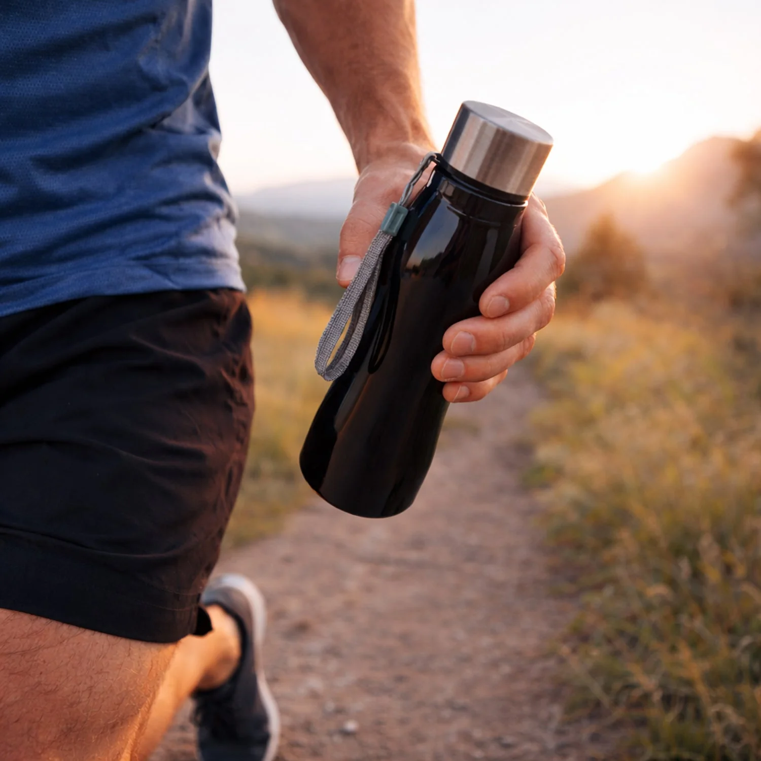 Stainless Steel Water Bottle – Durable & Leak-proof with Carry Strap - Image 3