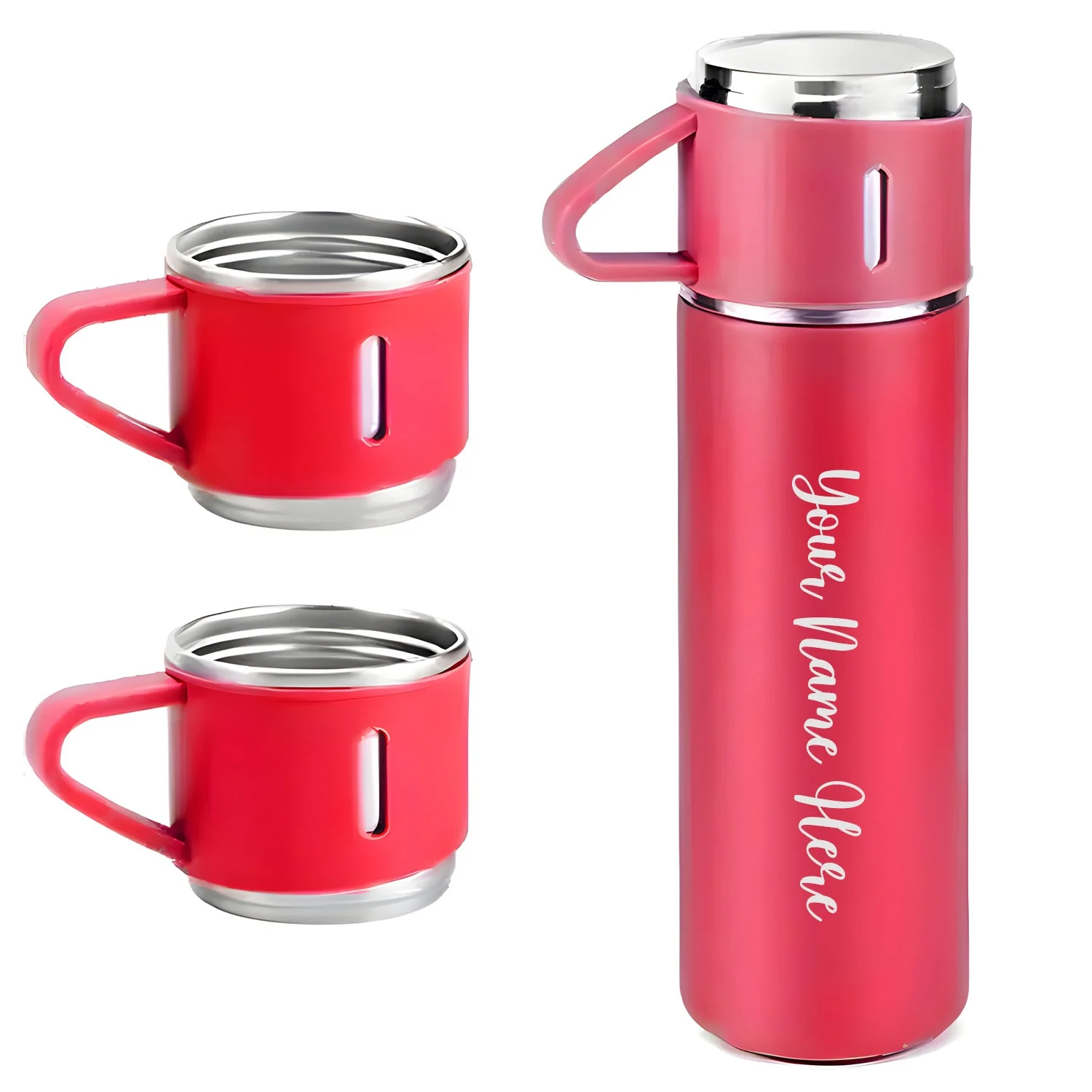 Customized Flask Set – Insulated Steel with 3 Cups | CustomSpot - Image 13