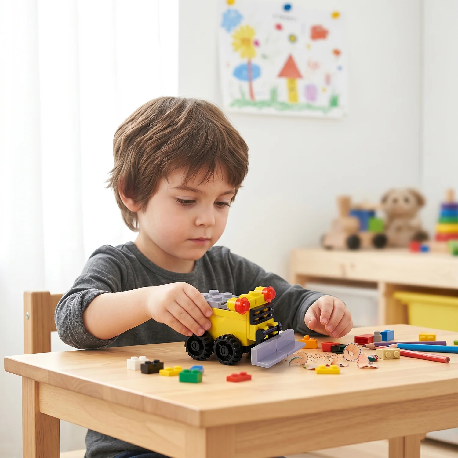 Cute Bulldozer Pencil Sharpener Toy – Fun & Durable Desk Accessory - Image 3