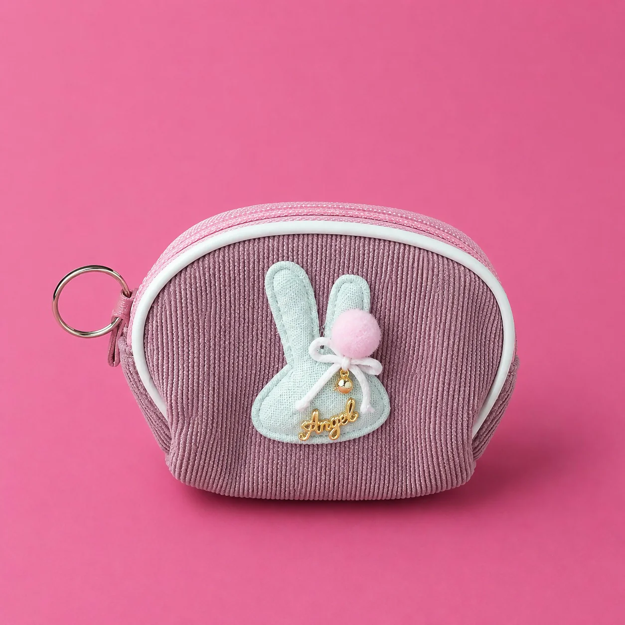 Cute Bunny Mini Coin Pouch with Keychain – Compact & Stylish - Image 4