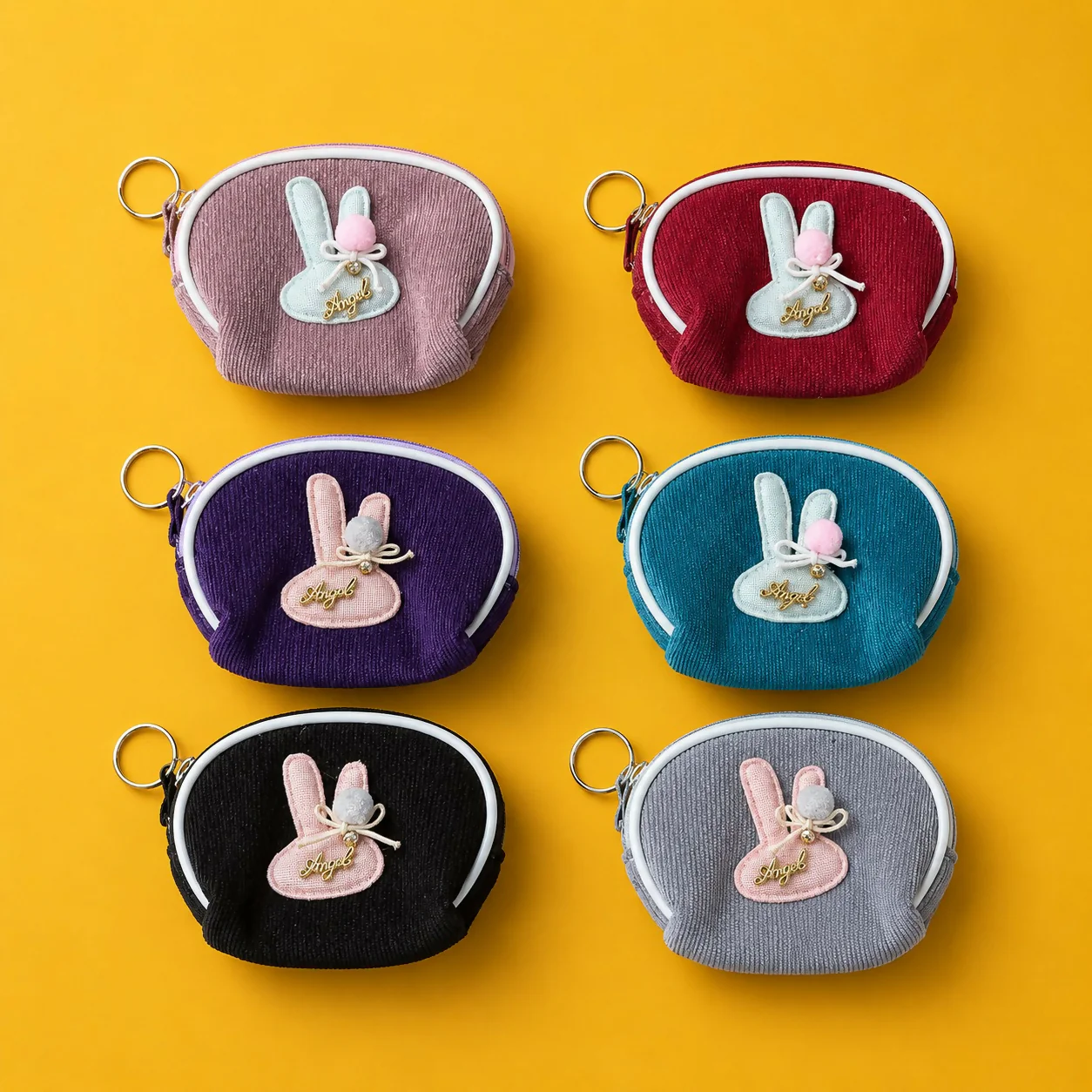 Cute Bunny Mini Coin Pouch with Keychain – Compact & Stylish - Image 6