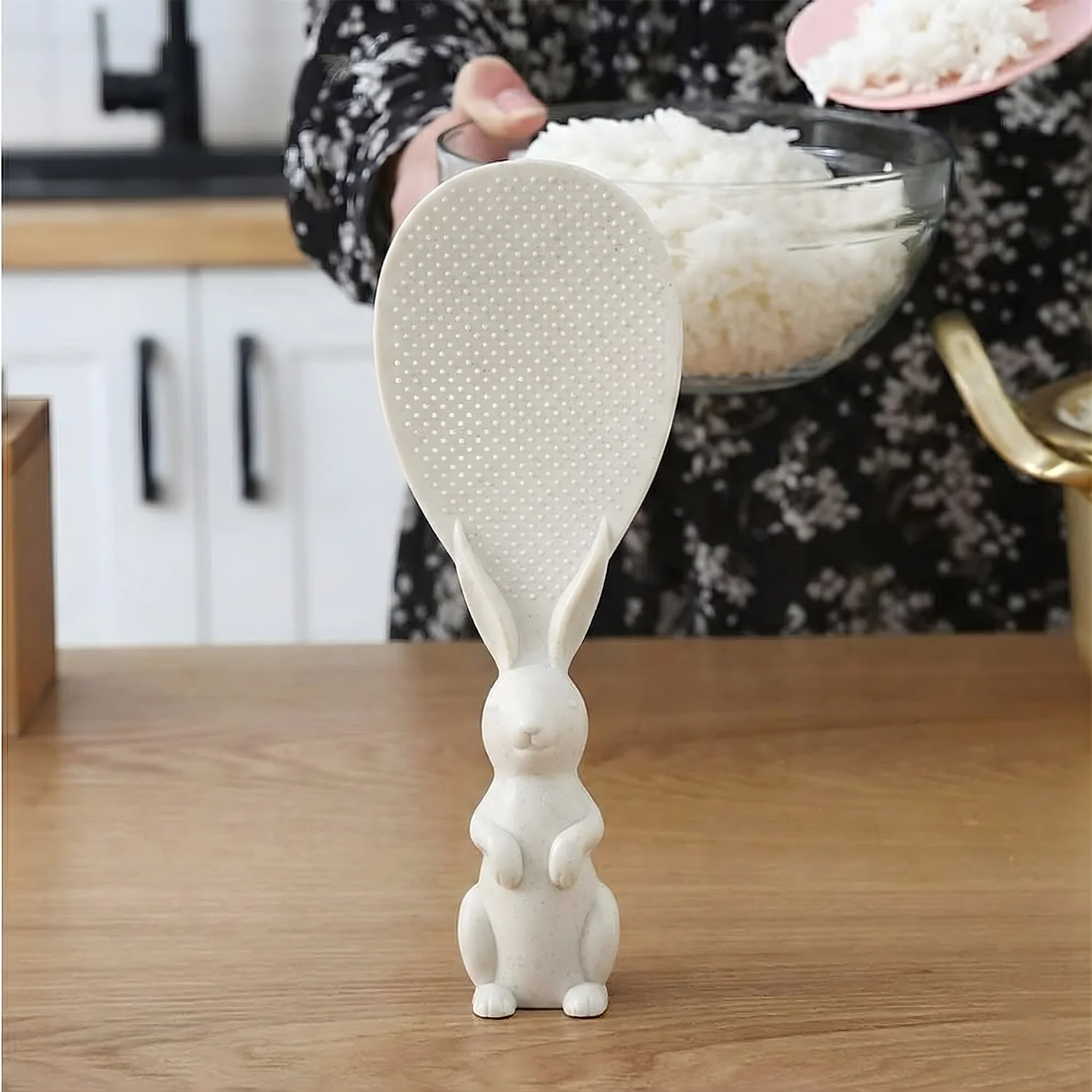 Bunny Handle Rice Serving Spoon – Non-Stick & Ergonomic Grip - Image 4