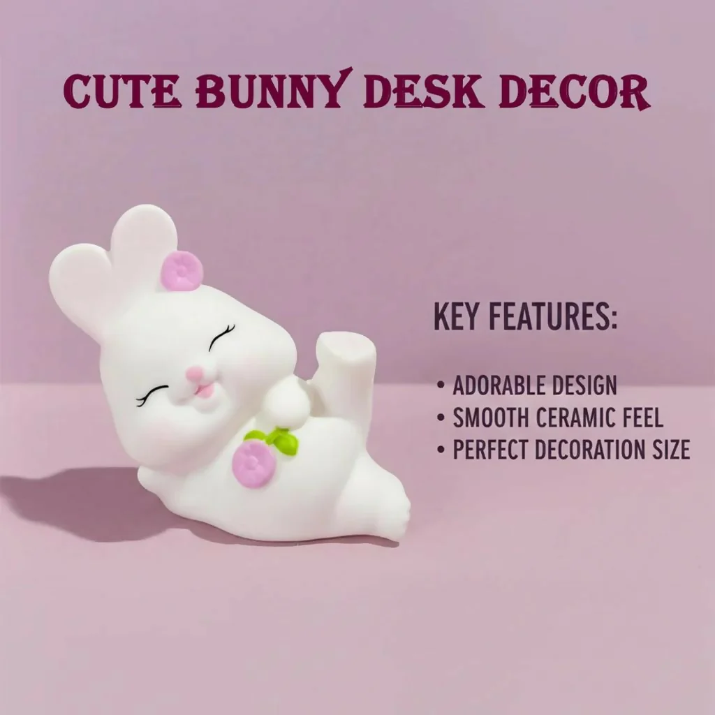Cute Bunny LED Night Lamp – Soft Glow for Kids Room & Desk - Image 2