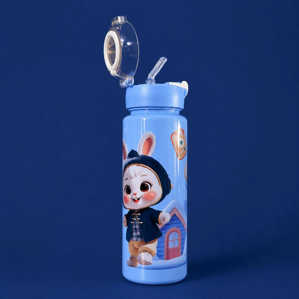 Kids Water Bottle – Adorable Bunny Design with Leakproof Flip Lid - Image 4