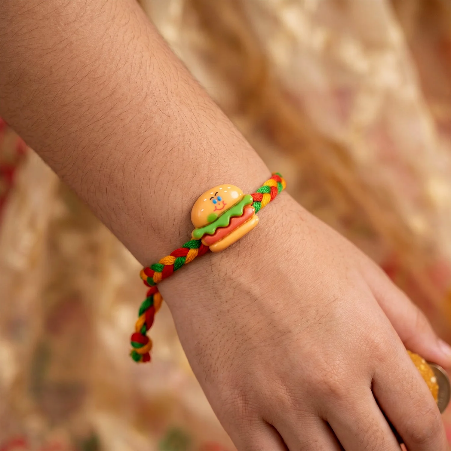 Burger Charm Rakhi – Unique & Playful Dori for Brothers - Image 2