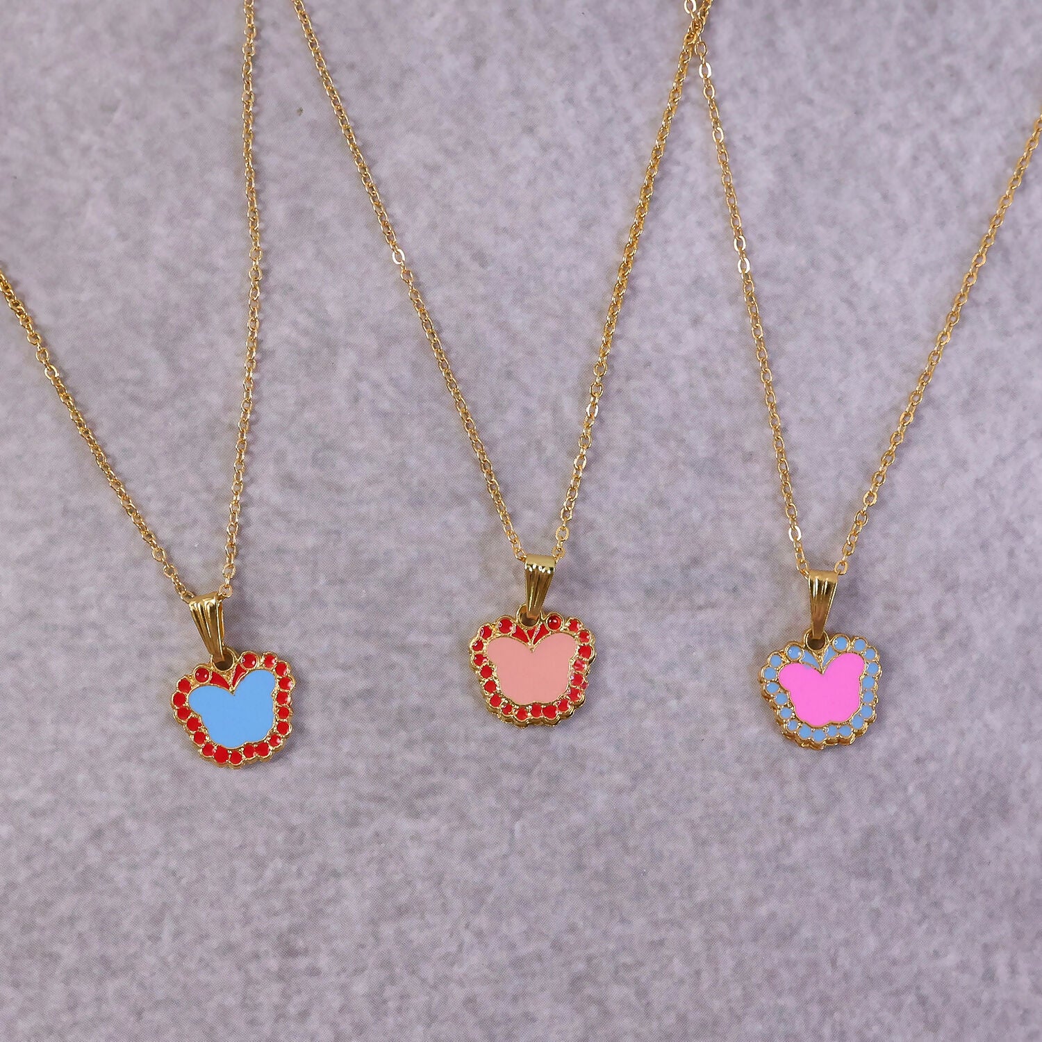 Gold Pendant Necklace – Elegant Jewelry with Vibrant Color Stones - Image 3