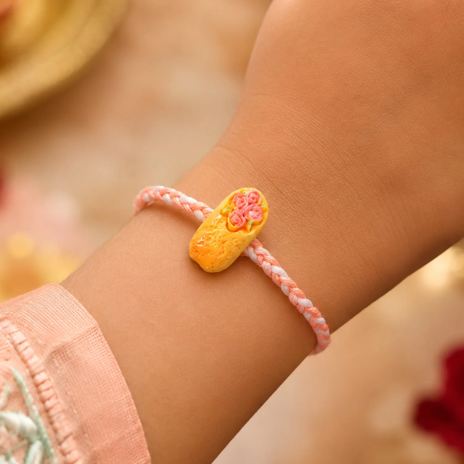 Kids Rakhi Cake Charm, Fun & Stylish Braided Thread for Brother - Image 2