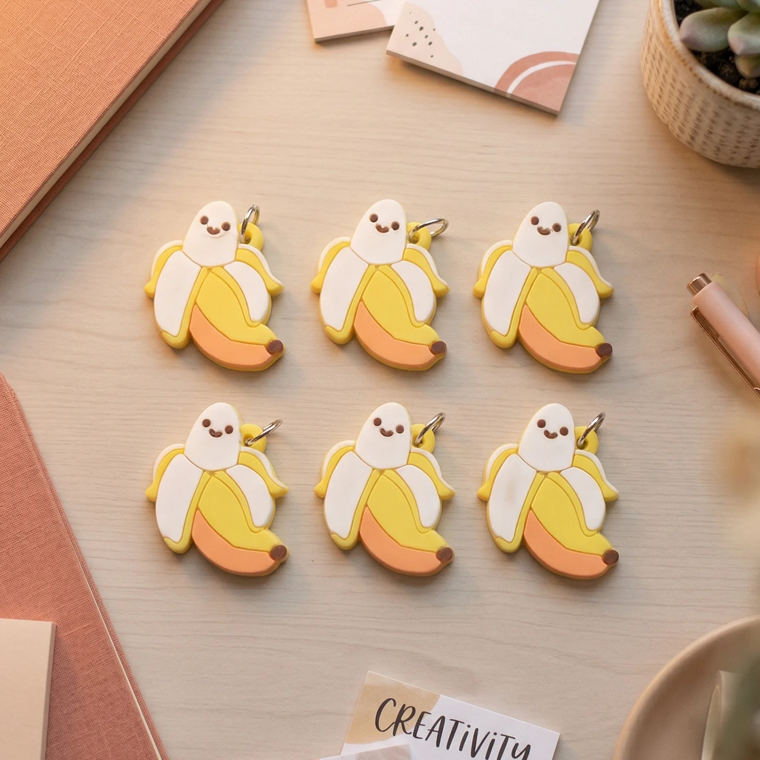 Cartoon Banana Keychains – Cheerful 10pc Set for Bags & Keys - Image 5