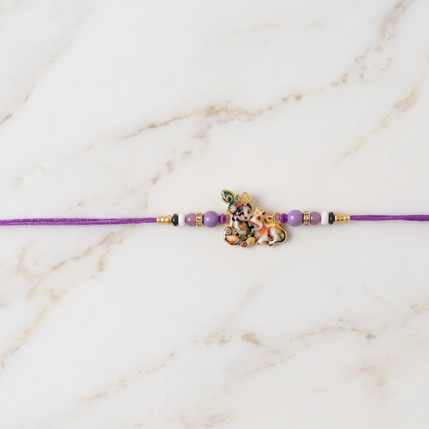 Bal Krishna Rakhi – Divine Cow & Beaded Tradition for Raksha Bandhan - Image 7