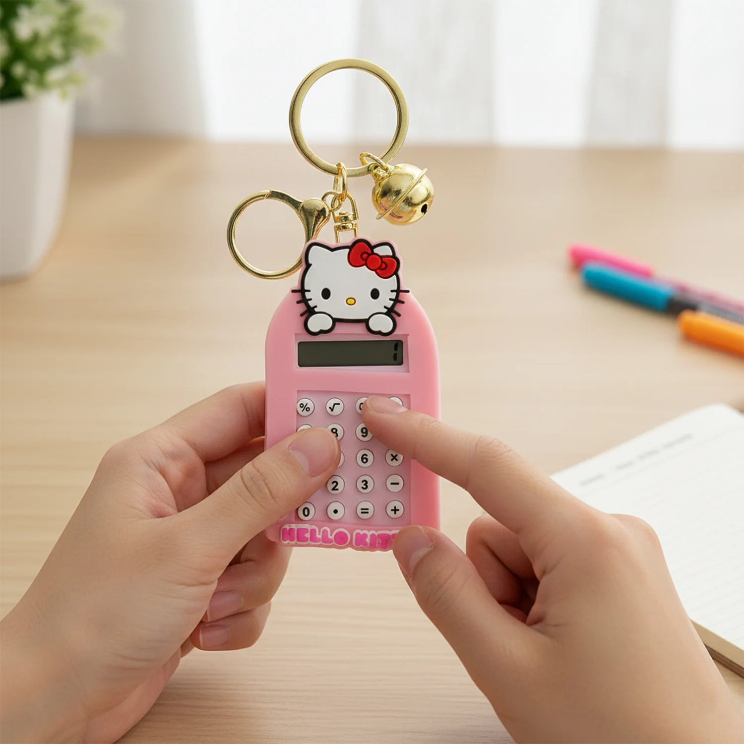 Cartoon Cat Calculator Keychain – Portable Mini Digital Calculator - Image 4