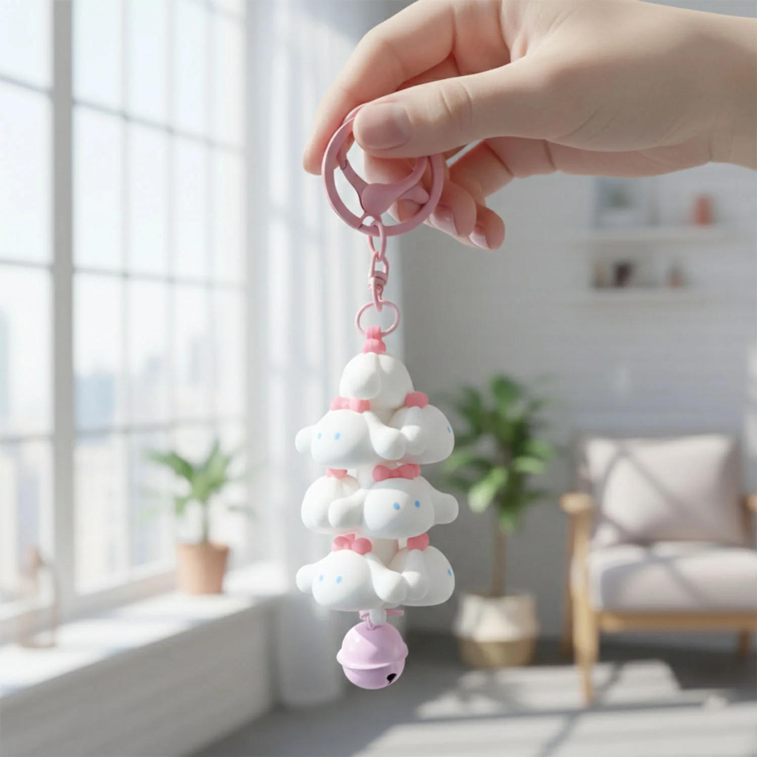 Cloud Keychain with Bell Colorful Cartoon Design - Image 7