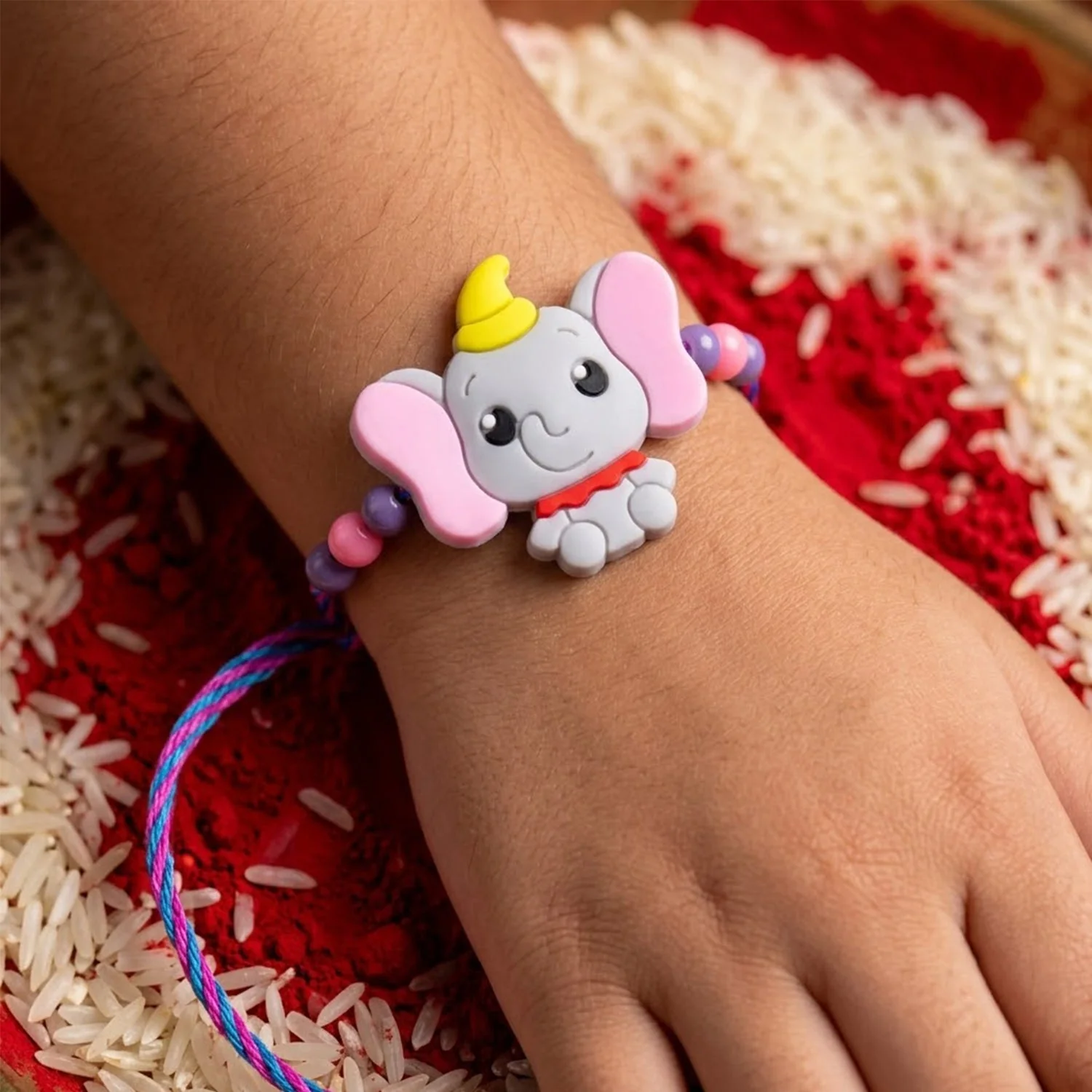 Kids Rakhi – Charming Cartoon Elephant Design for Brothers - Image 2