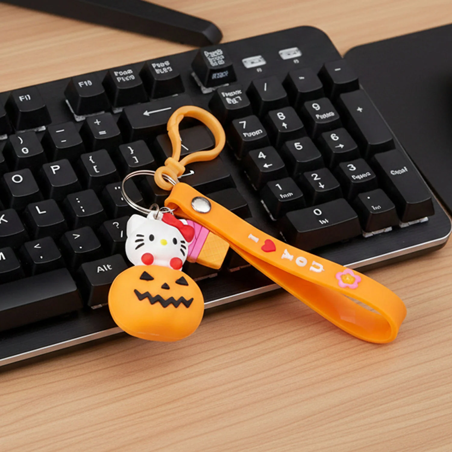 Kitty Pumpkin Keychain, Cute Cartoon Bag Charm Accessory - Image 7