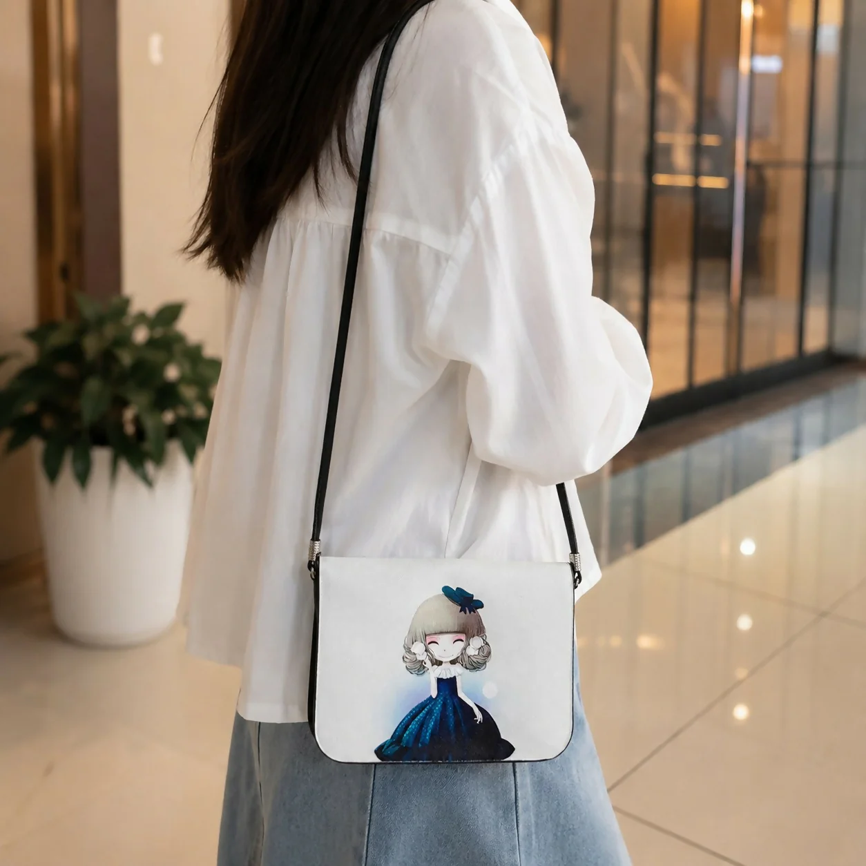 Cute Cartoon Print Sling Bag for Girls & Women – Stylish Mini Crossbody - Image 2