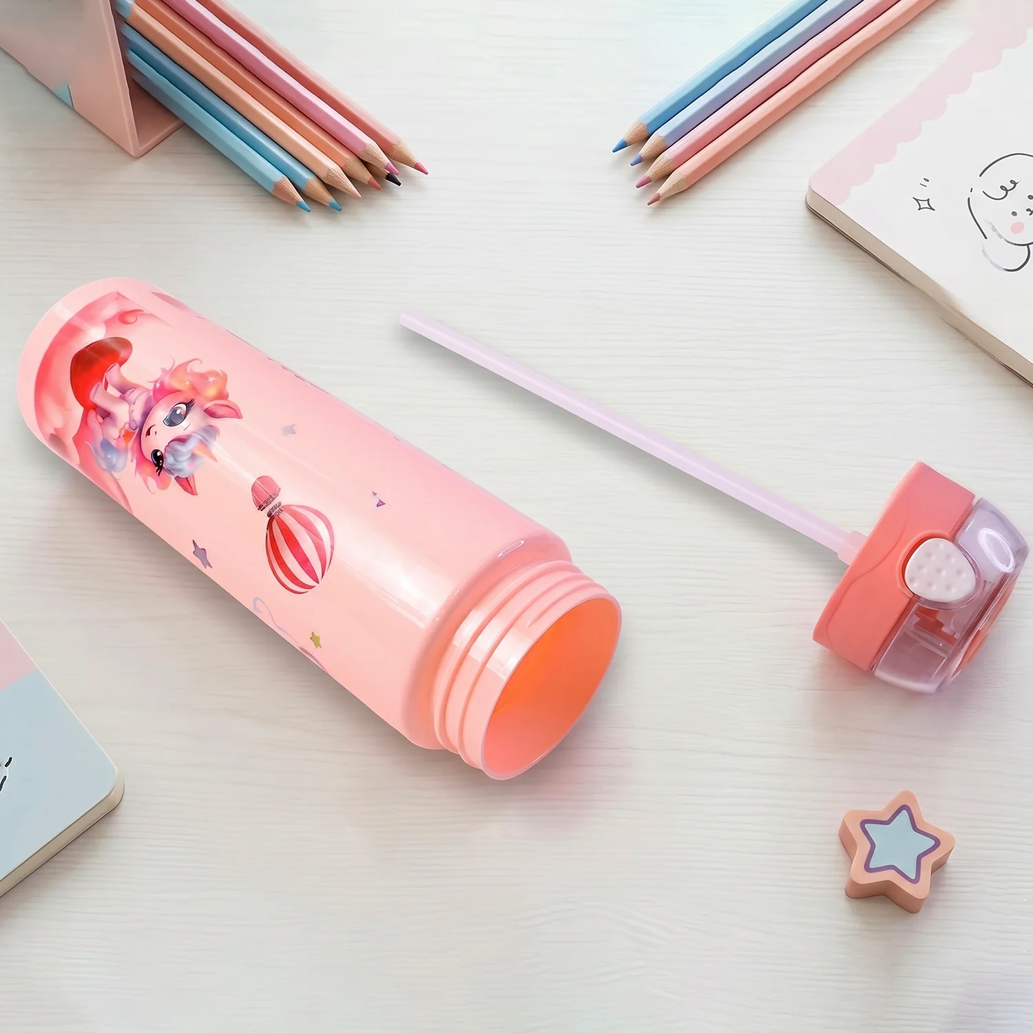 Kids Water Bottle – Fun Design with Flip Straw Lid for Easy Drinking - Image 8