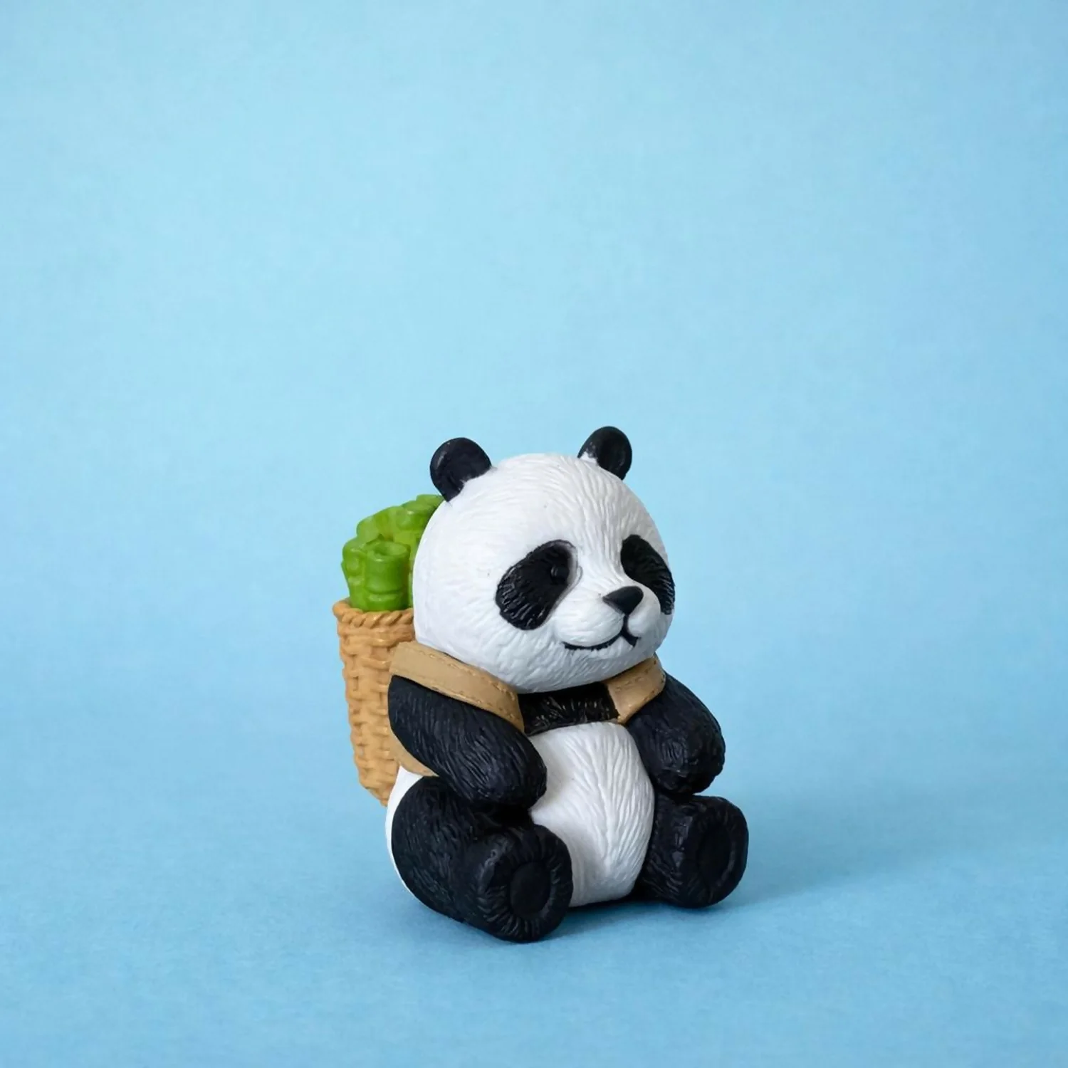 Panda Showpiece – Cute Mini Bamboo Basket Figurine - Image 4