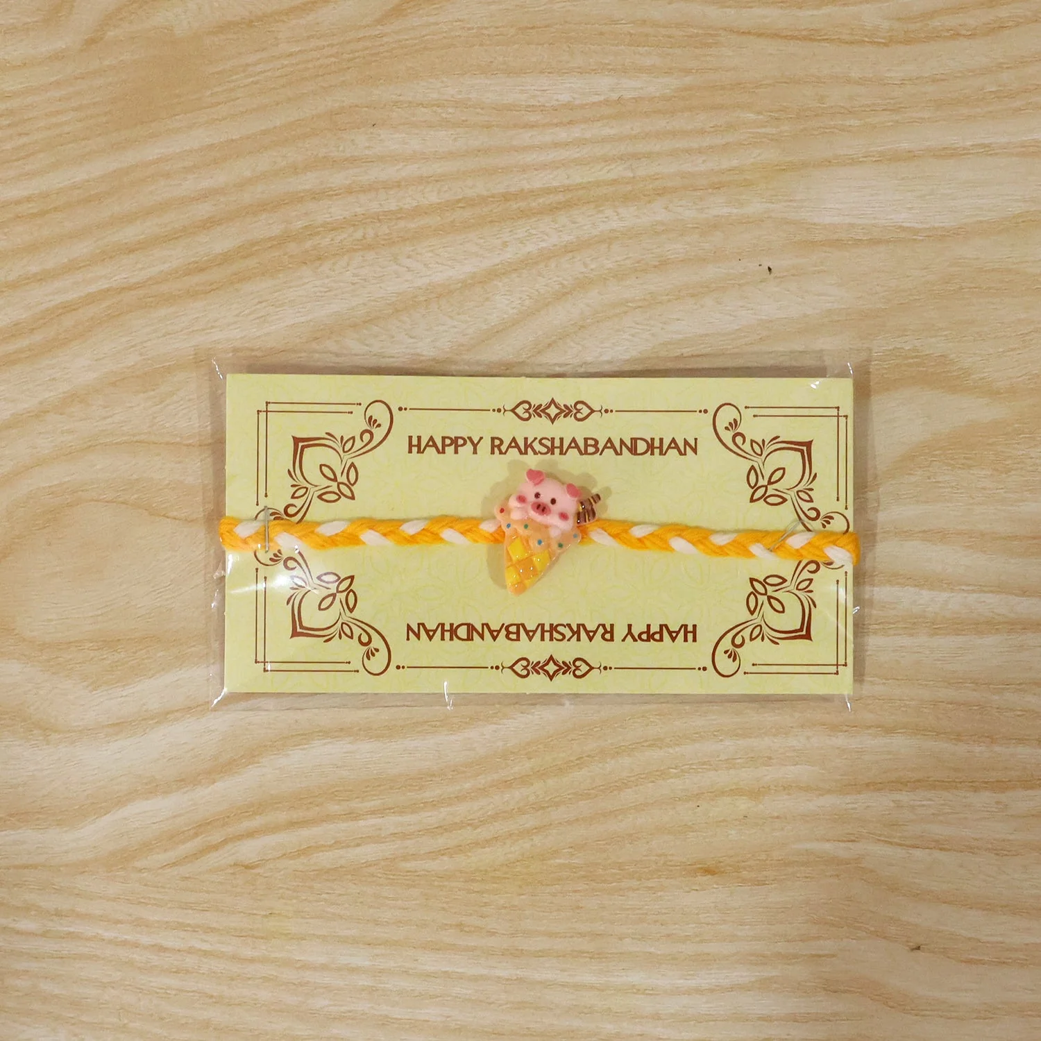 Cute Pig Rakhi – Whimsical Ice Cream & Pig Design, Lightweight & Unique - Image 7