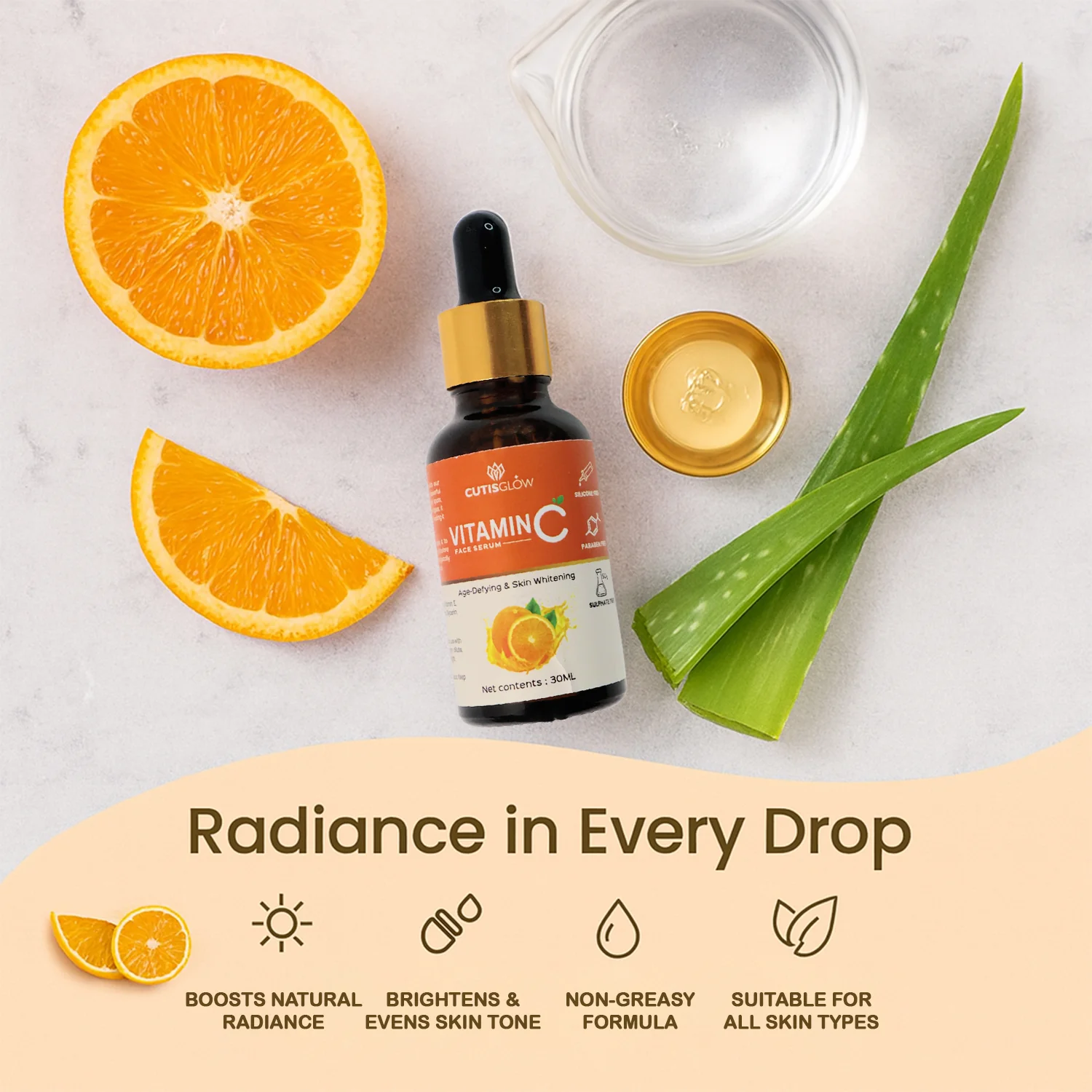 Vitamin C Face Serum – Brightening & Anti-Aging Hydration 30 ml - Image 2