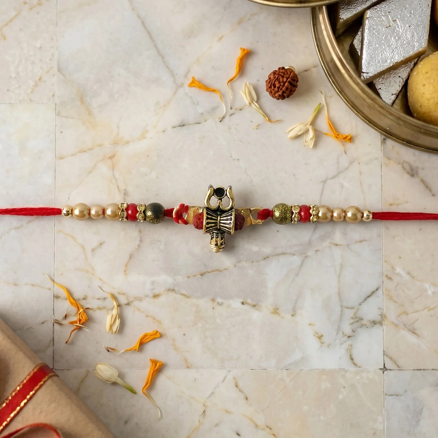 Rakhi – Traditional Damru Trishul Beaded Design for Raksha Bandhan - Image 4