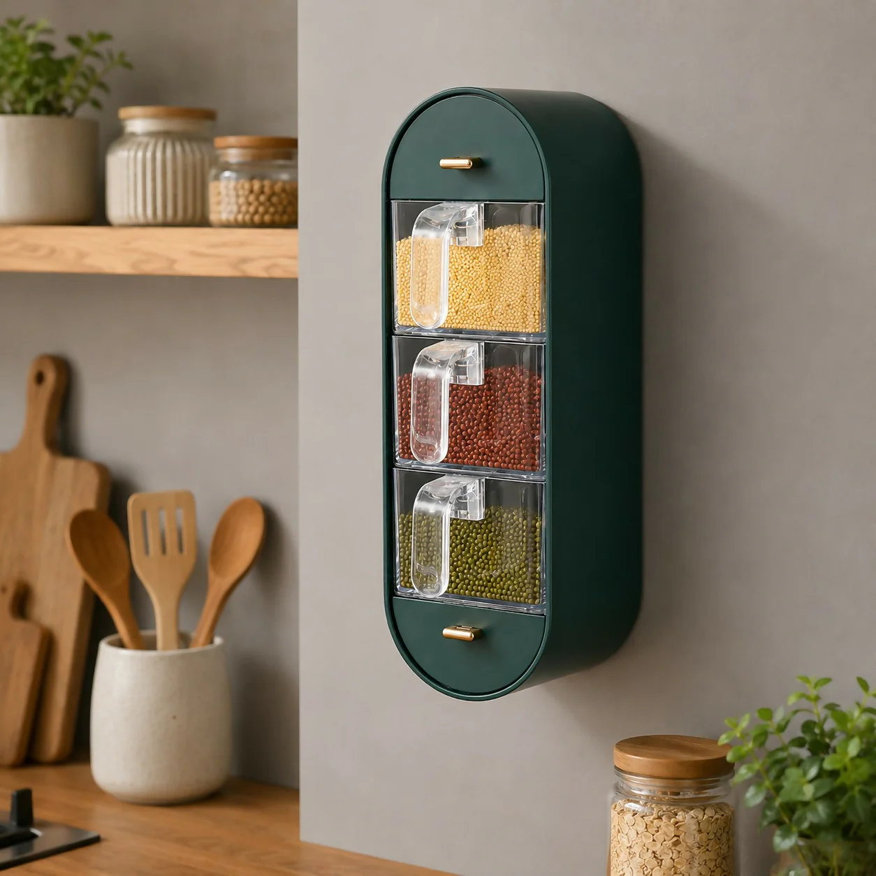 Wall Mounted Spice Storage Box – Space Saving Kitchen Organizer