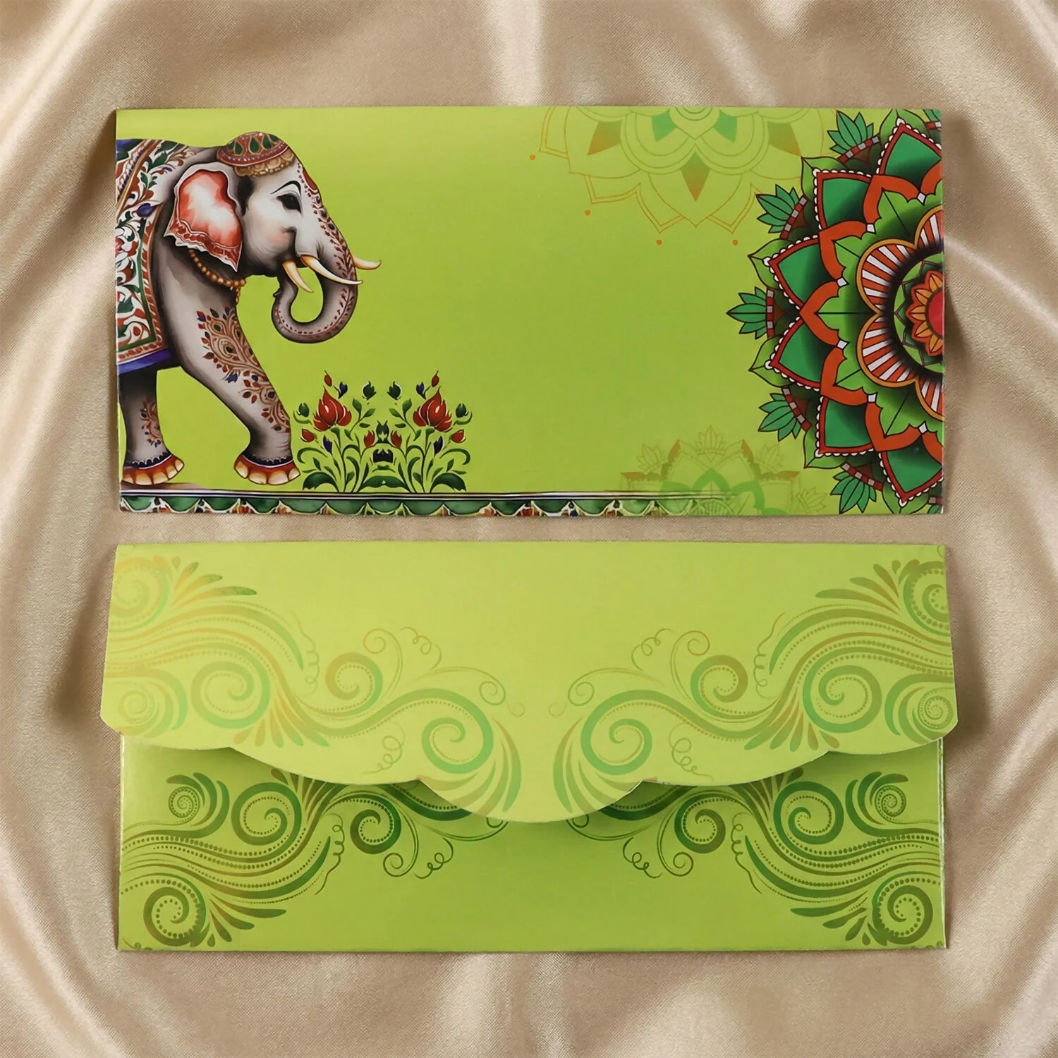 A4 Size Decorative Gift Envelopes – Elephant Mandala Design, Pack of 10 - Image 4