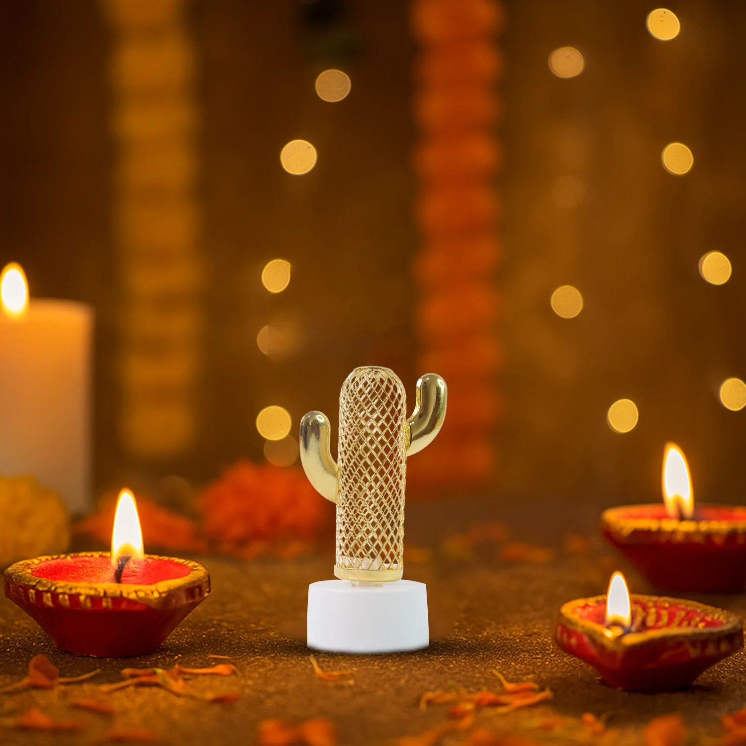 Cactus Shaped Flameless LED Candles – Set of 12 Safe Décor Lights - Image 6