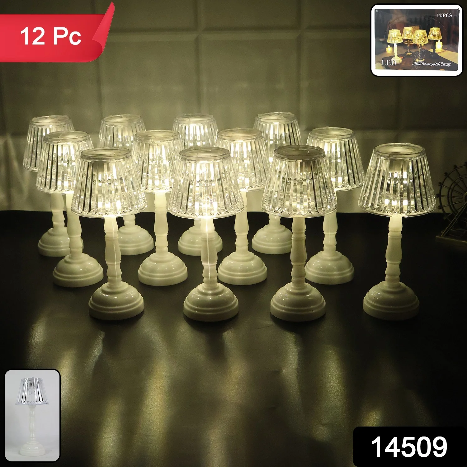 Crystal Style LED Table Lamps – Elegant Flameless Set of 12 - Image 2