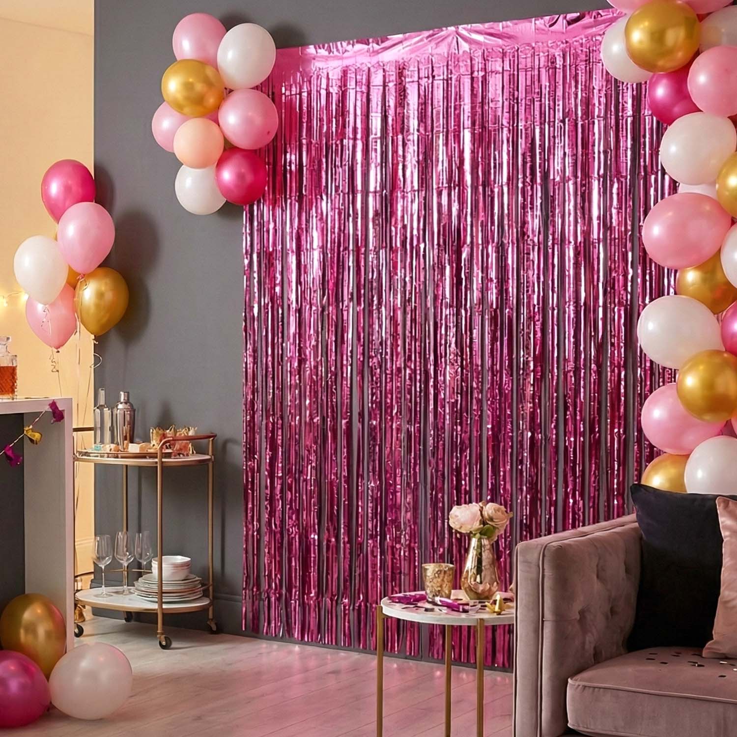 Foil Fringe Curtain – Metallic Shimmer Party Backdrop - Image 6