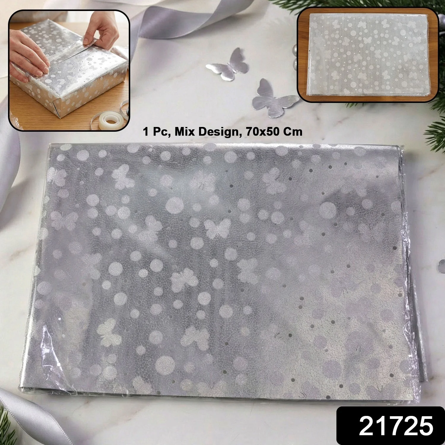 Butterfly Gift Wrapping Paper – Elegant 70×50 CM Sheet - Image 2