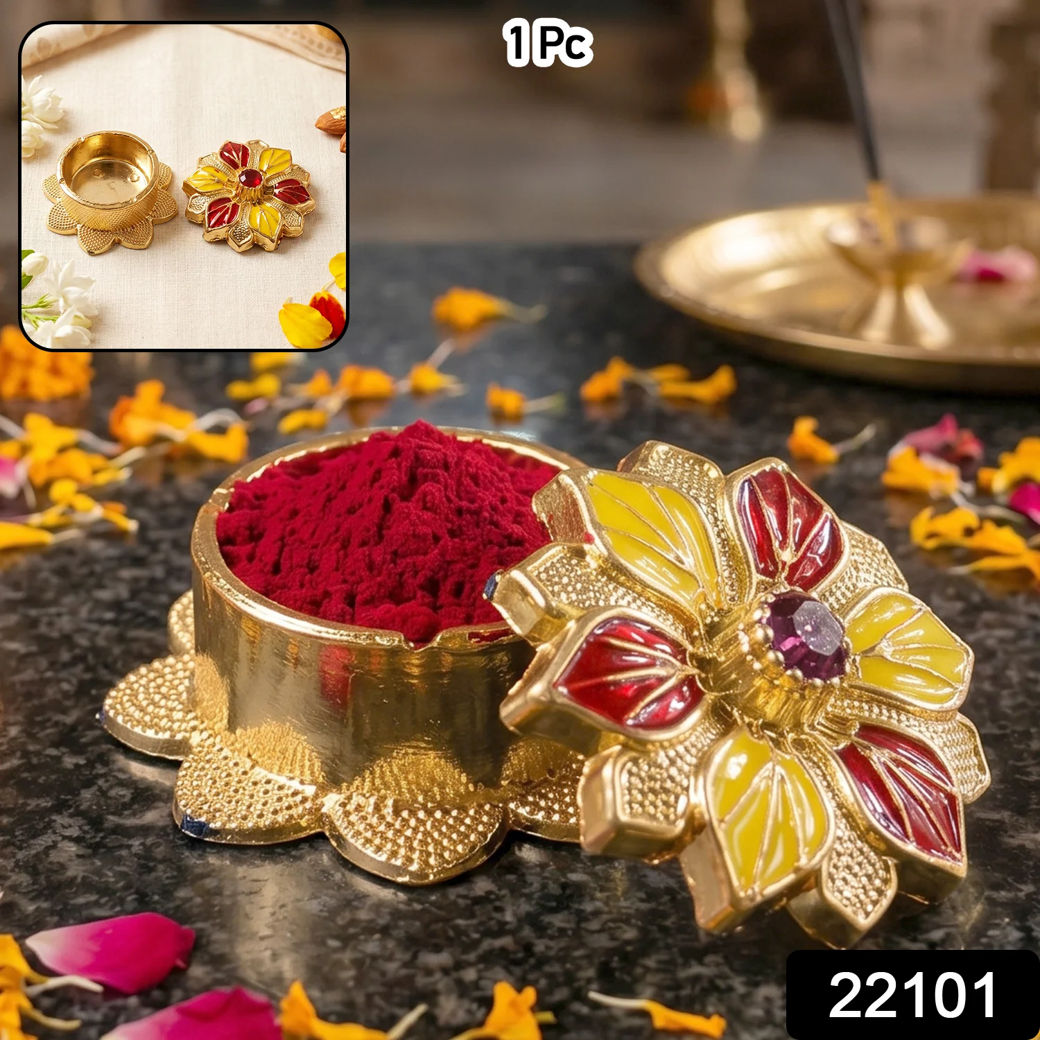 Kankavati Kumkum Box – Elegant Traditional Storage for Pooja - Image 2