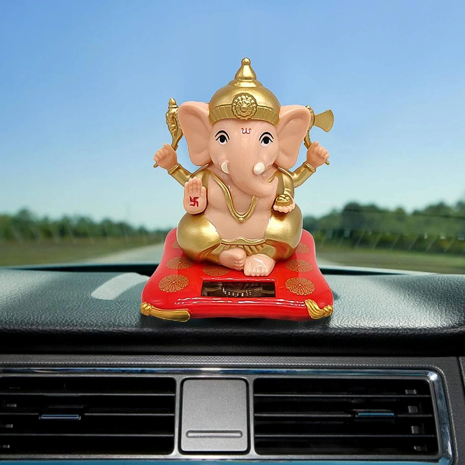 Lord Ganesh Idol with Solar-Powered Base – Medium Decorative Statue - Image 5