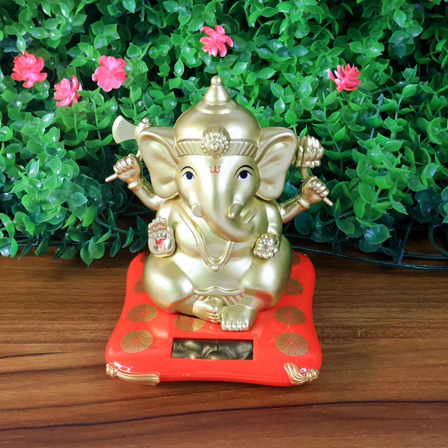 Large Lord Ganesha Idol – Decorative Religious Statue with Solar-Powered Base - Image 4