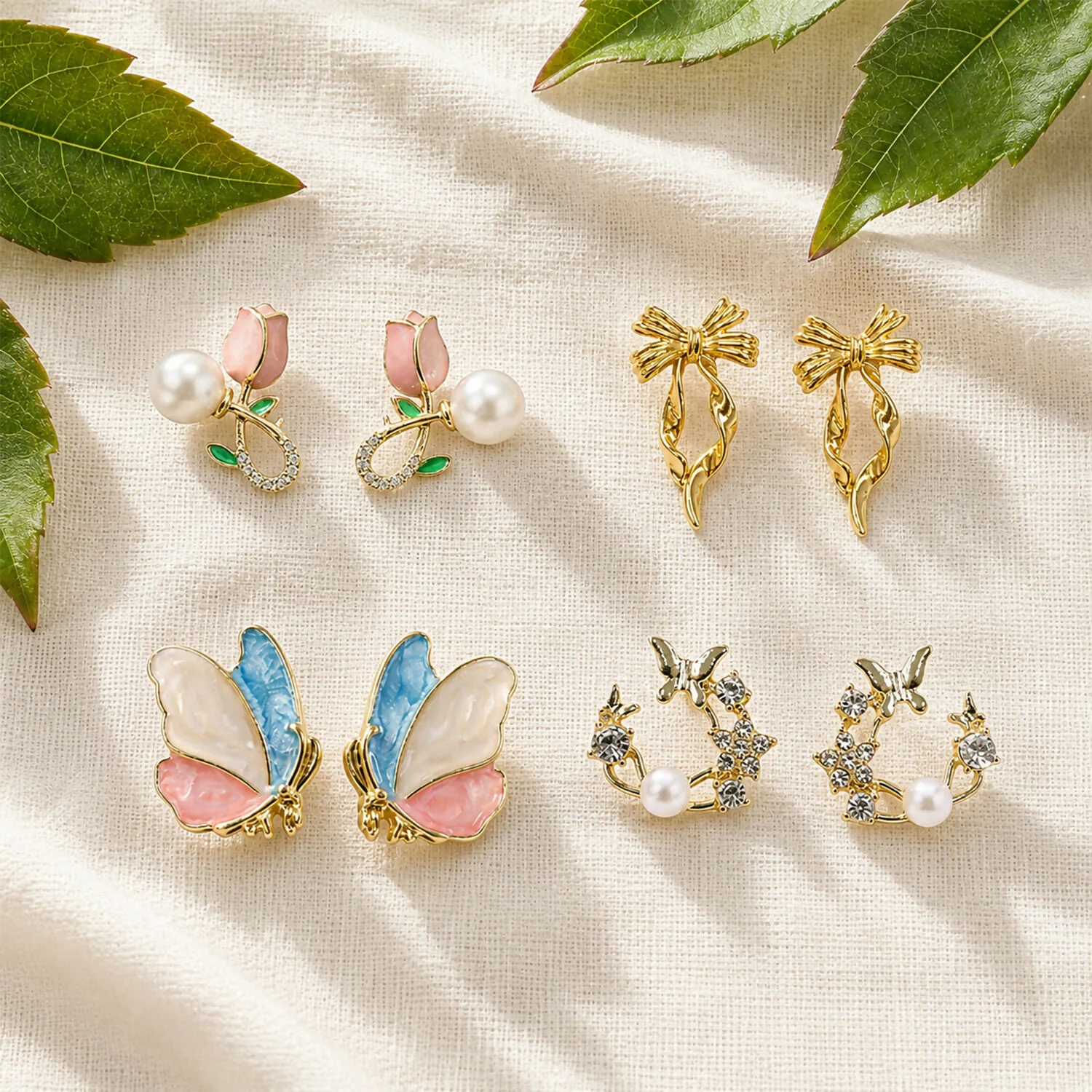 Designer Butterfly Pearl Earrings – Elegant & Trendy Jewelry for Women & Girls - Image 3